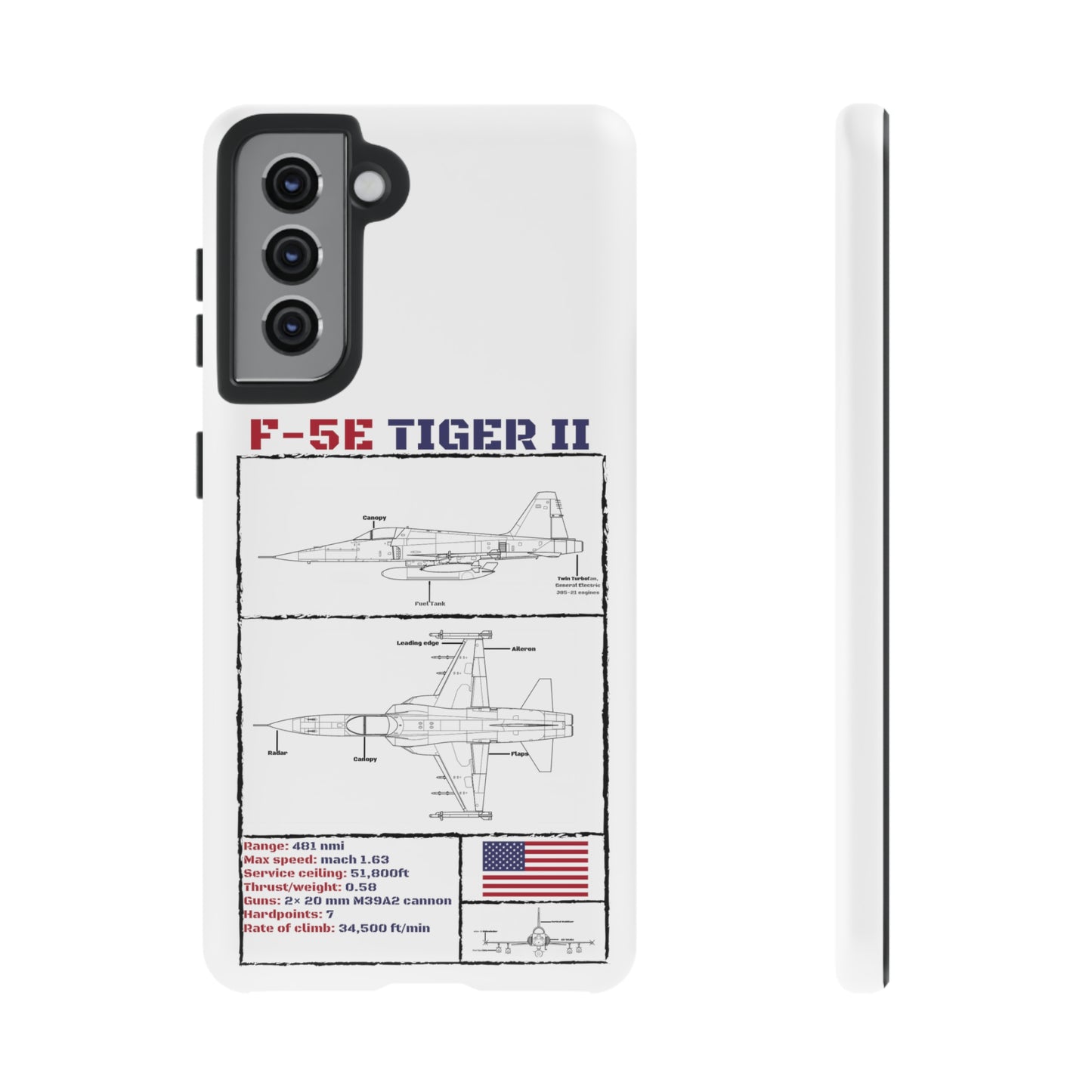F-5E Schematic edition phone case (USAF Colour-Way)