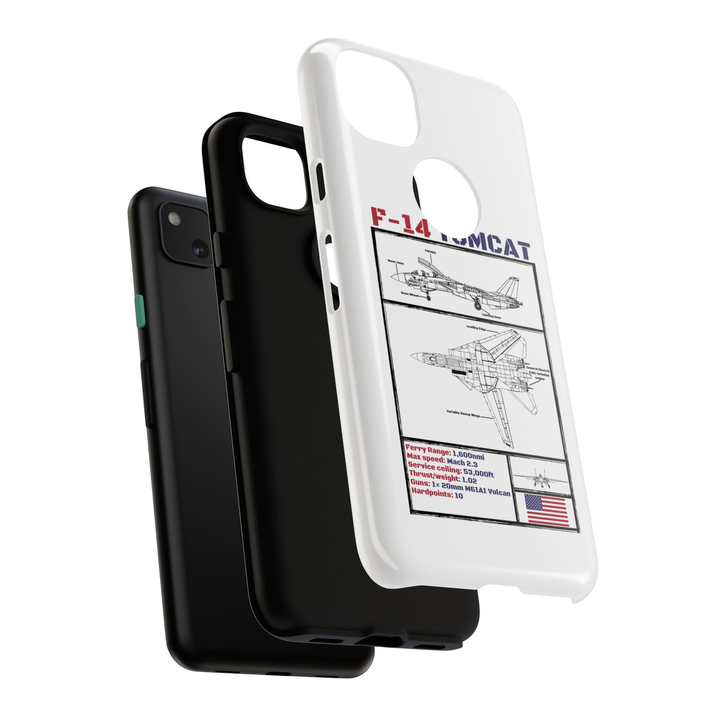 F-14 Tomcat Schematic edition phone case (USAF Colour-Way)