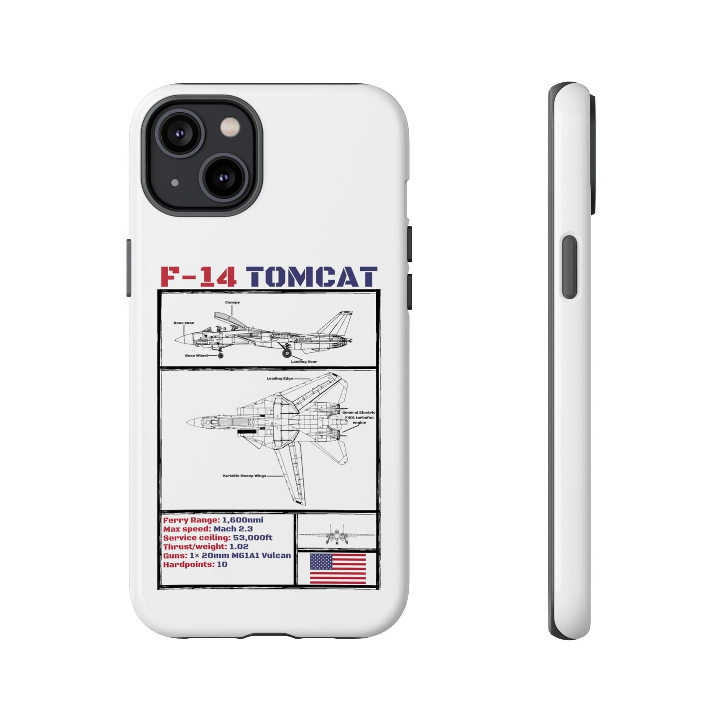 F-14 Tomcat Schematic edition phone case (USAF Colour-Way)