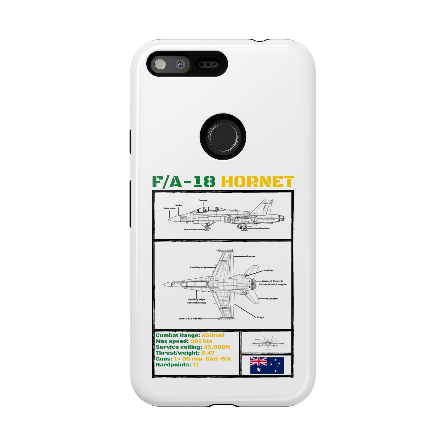 F/A-18 Hornet Schematic edition phone case (RAAF Colour-Way)