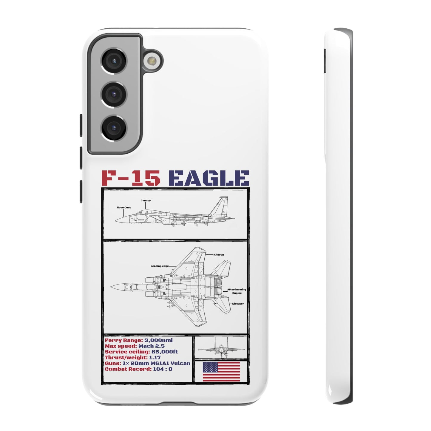 F-15 Eagle Schematic edition phone case (USAF Colour-Way)
