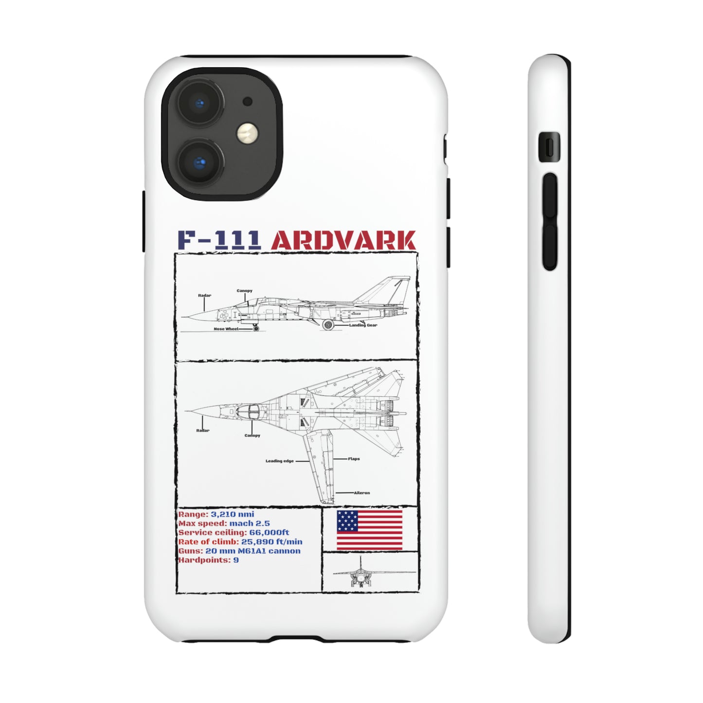 F-111 Aardvark Schematic edition phone case (USAF Colour-Way)
