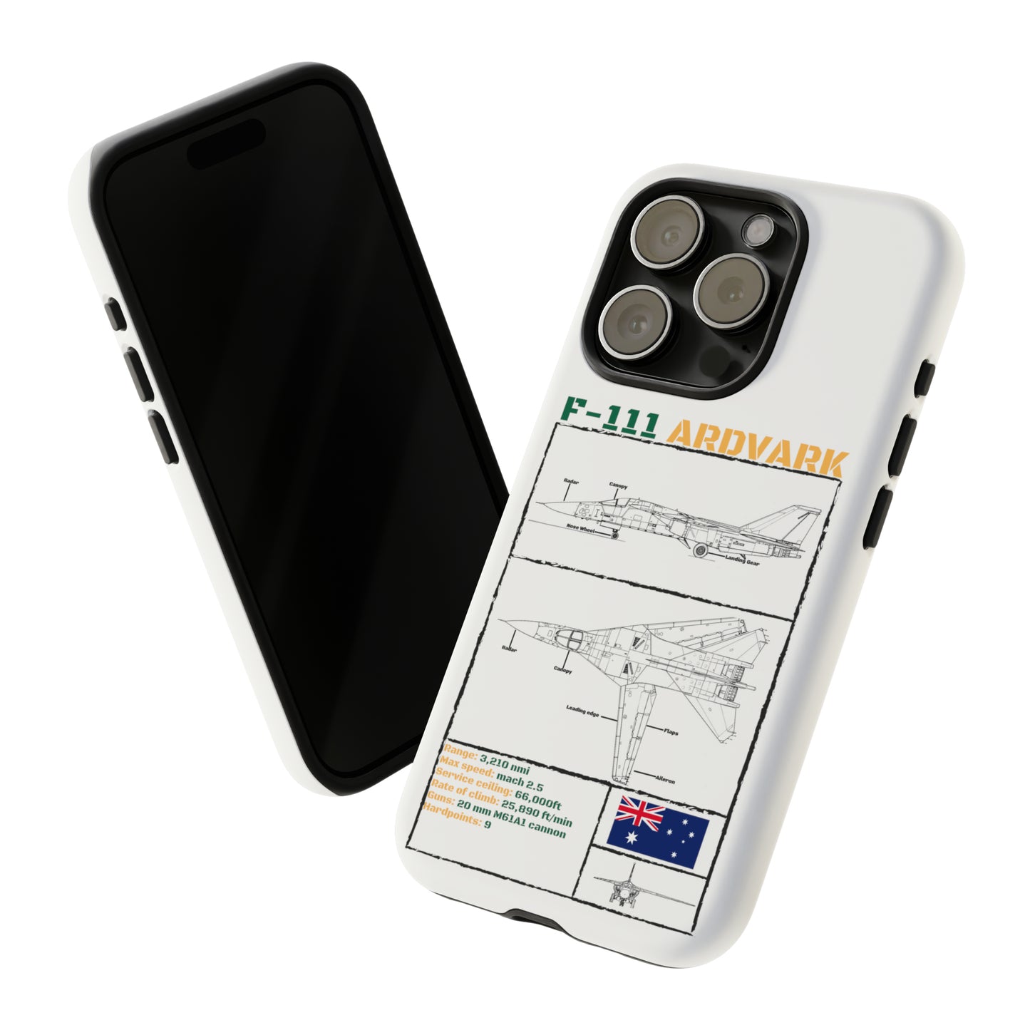 F-111 Aardvark Schematic edition phone case (RAAF Colour-Way)
