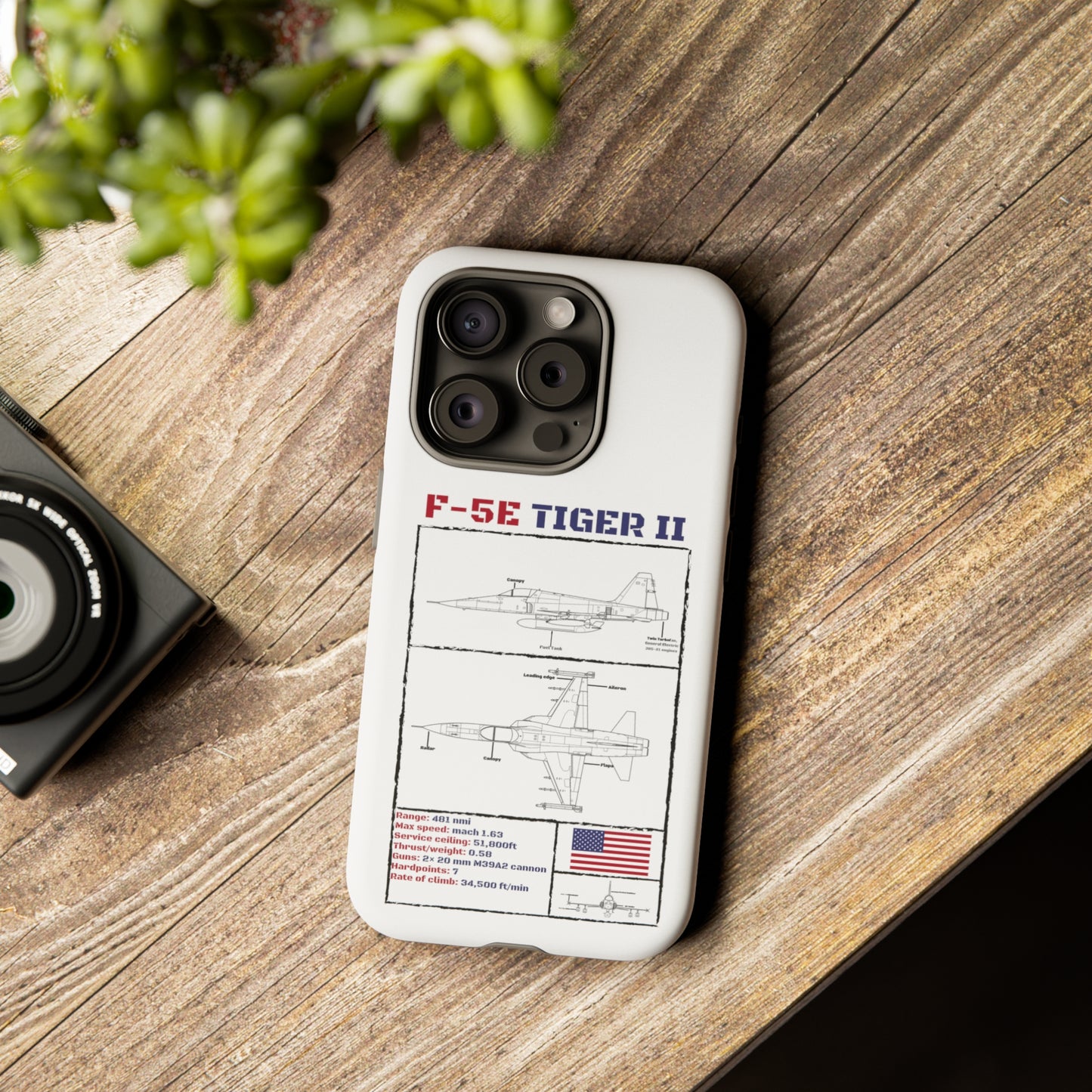 F-5E Schematic edition phone case (USAF Colour-Way)