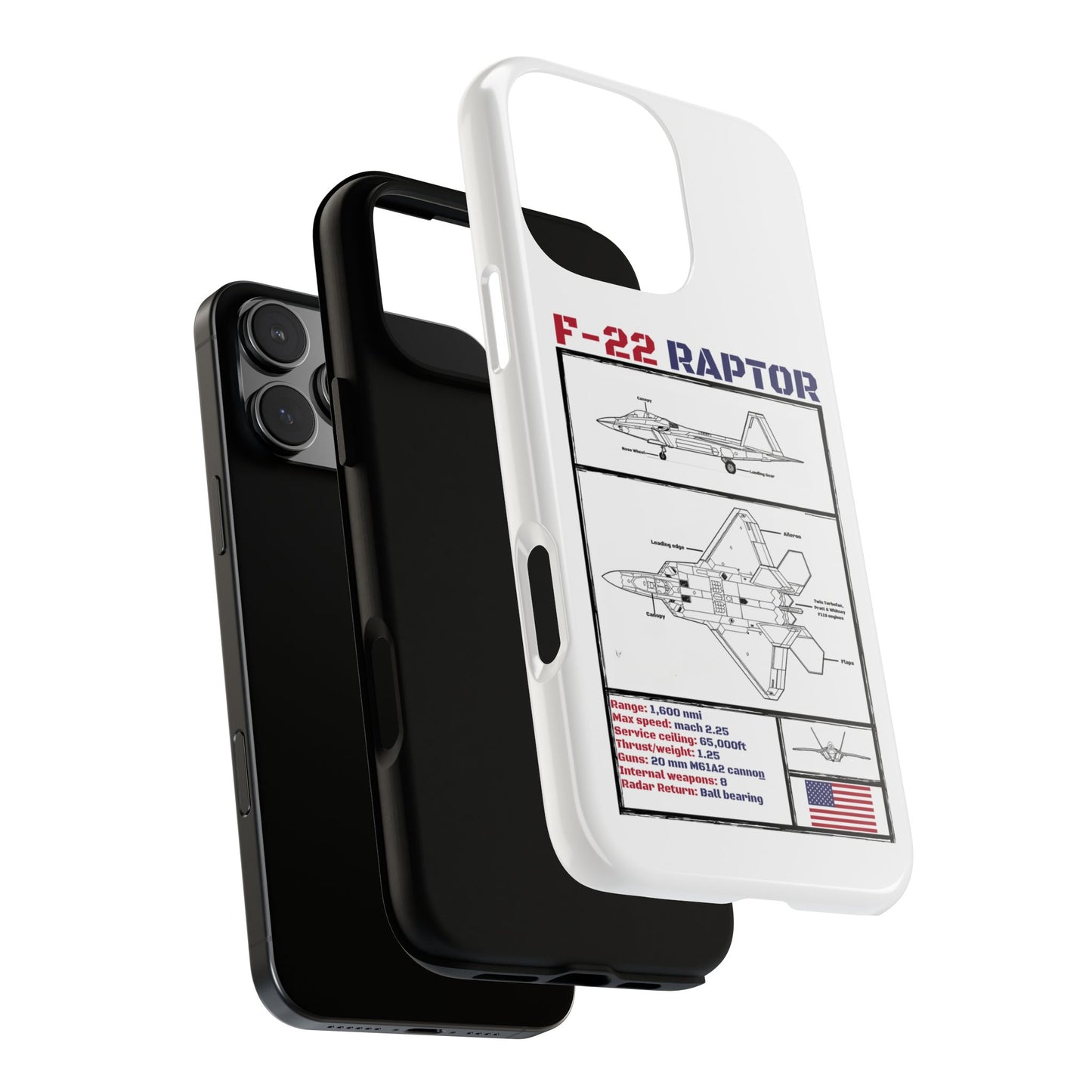 F-22 Raptor Schematic edition phone case (USAF Colour-Way)