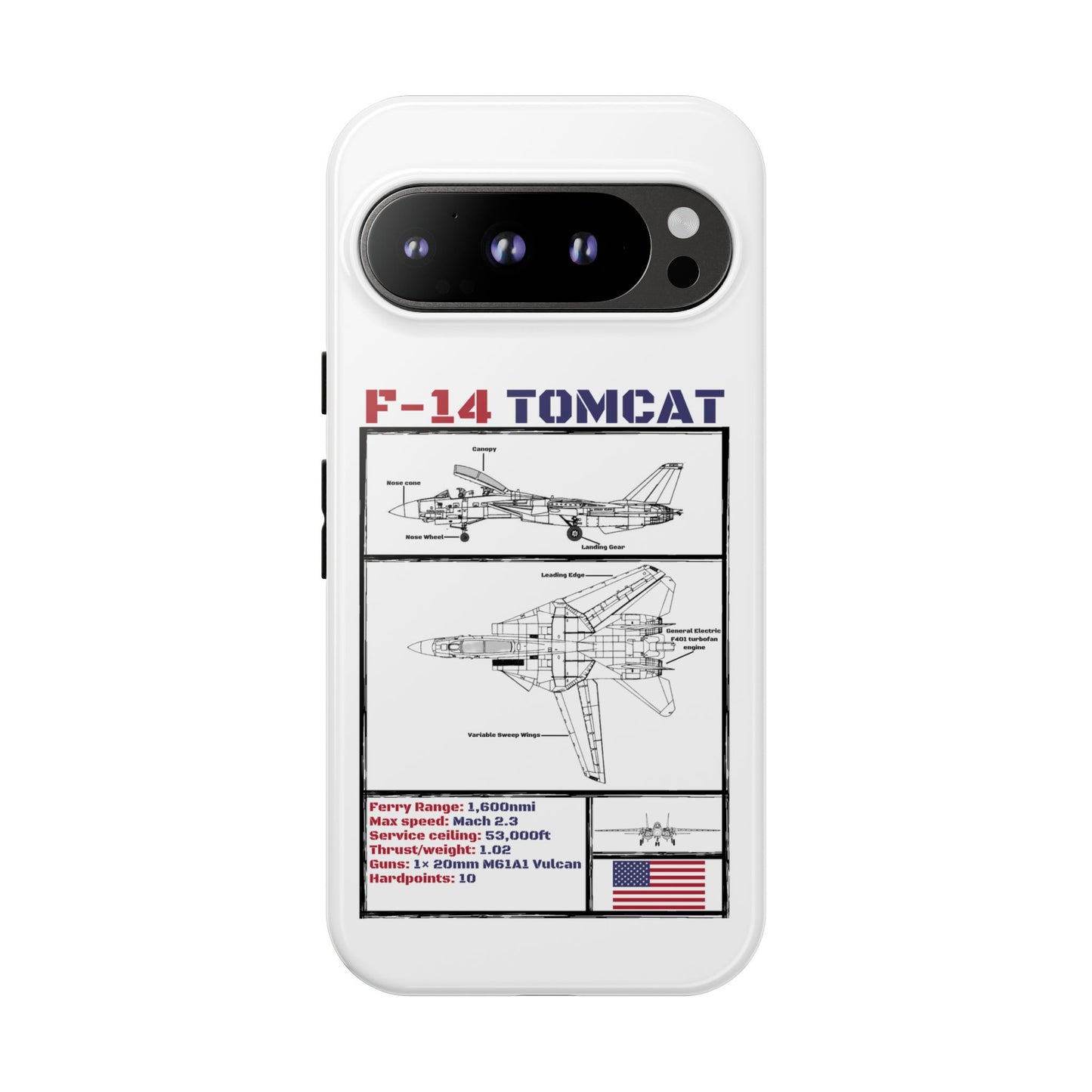 F-14 Tomcat Schematic edition phone case (USAF Colour-Way)