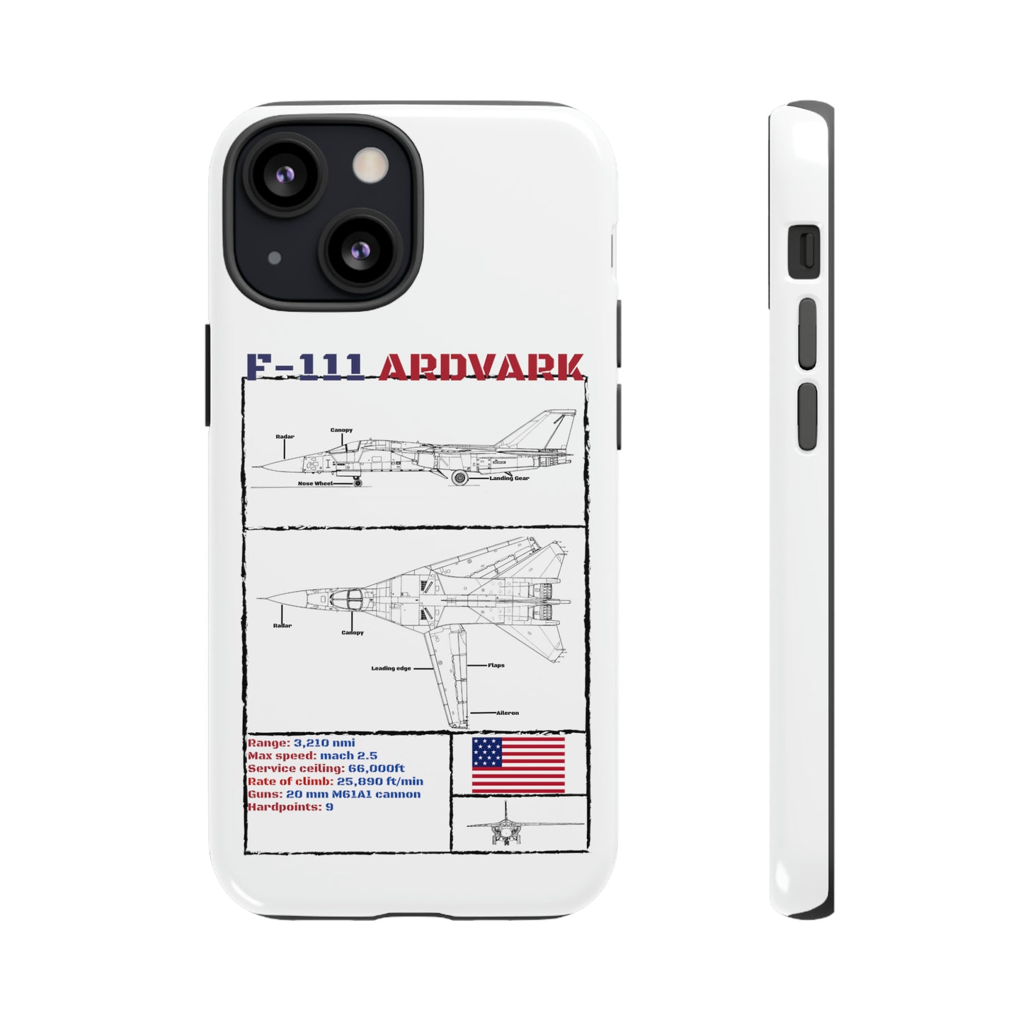 F-111 Aardvark Schematic edition phone case (USAF Colour-Way)