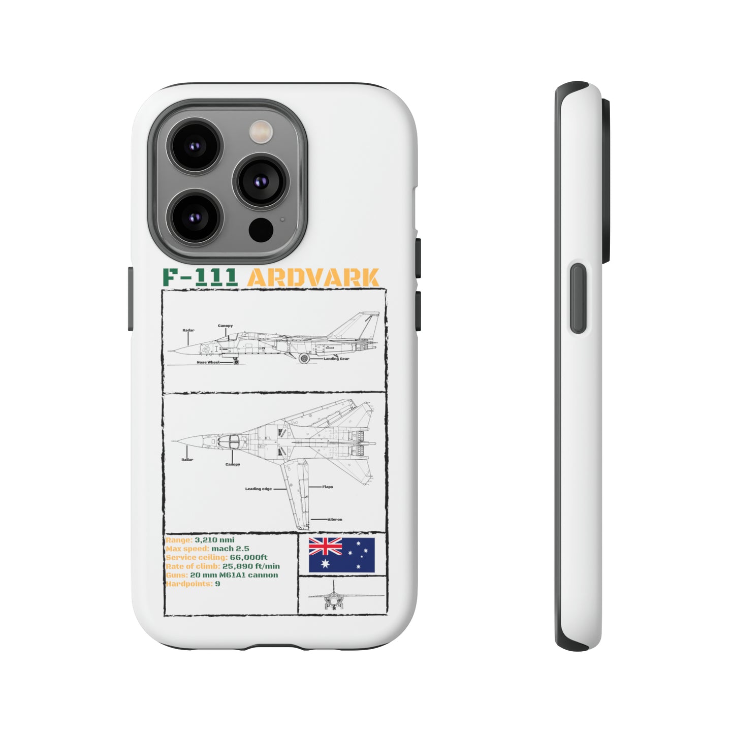 F-111 Aardvark Schematic edition phone case (RAAF Colour-Way)