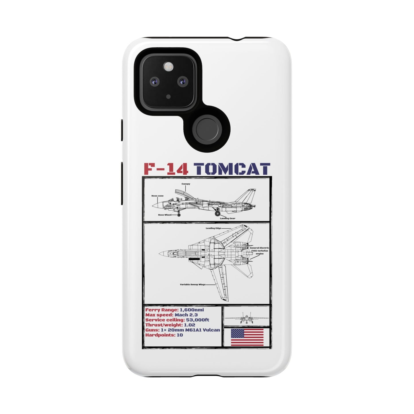 F-14 Tomcat Schematic edition phone case (USAF Colour-Way)