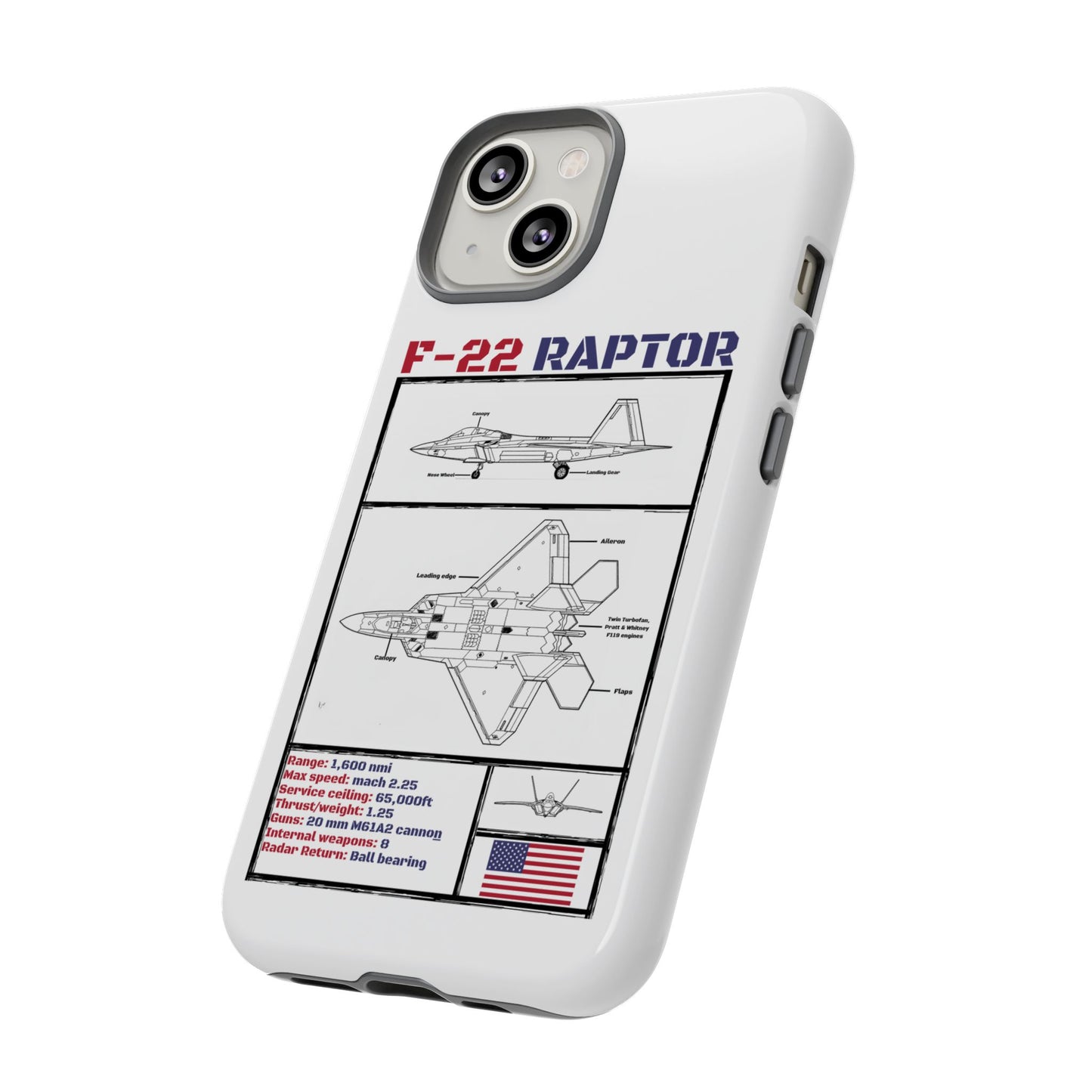F-22 Raptor Schematic edition phone case (USAF Colour-Way)