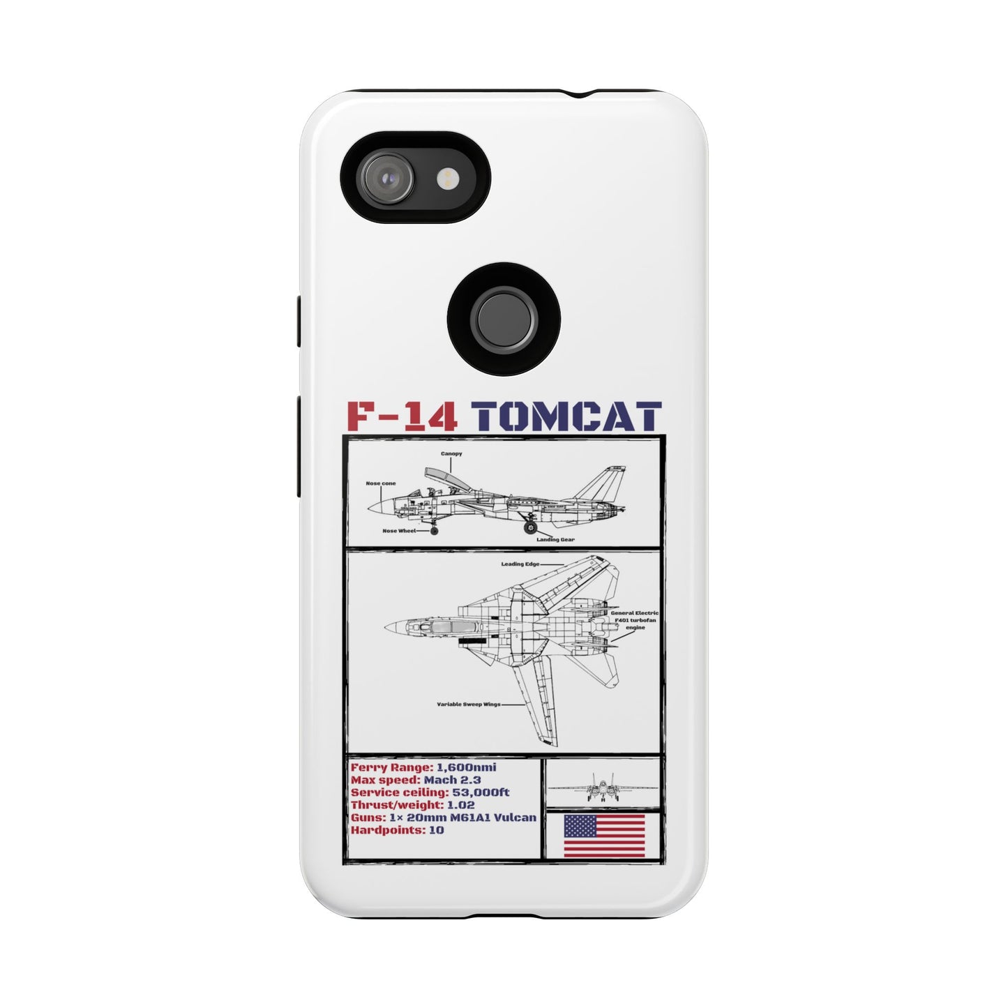 F-14 Tomcat Schematic edition phone case (USAF Colour-Way)