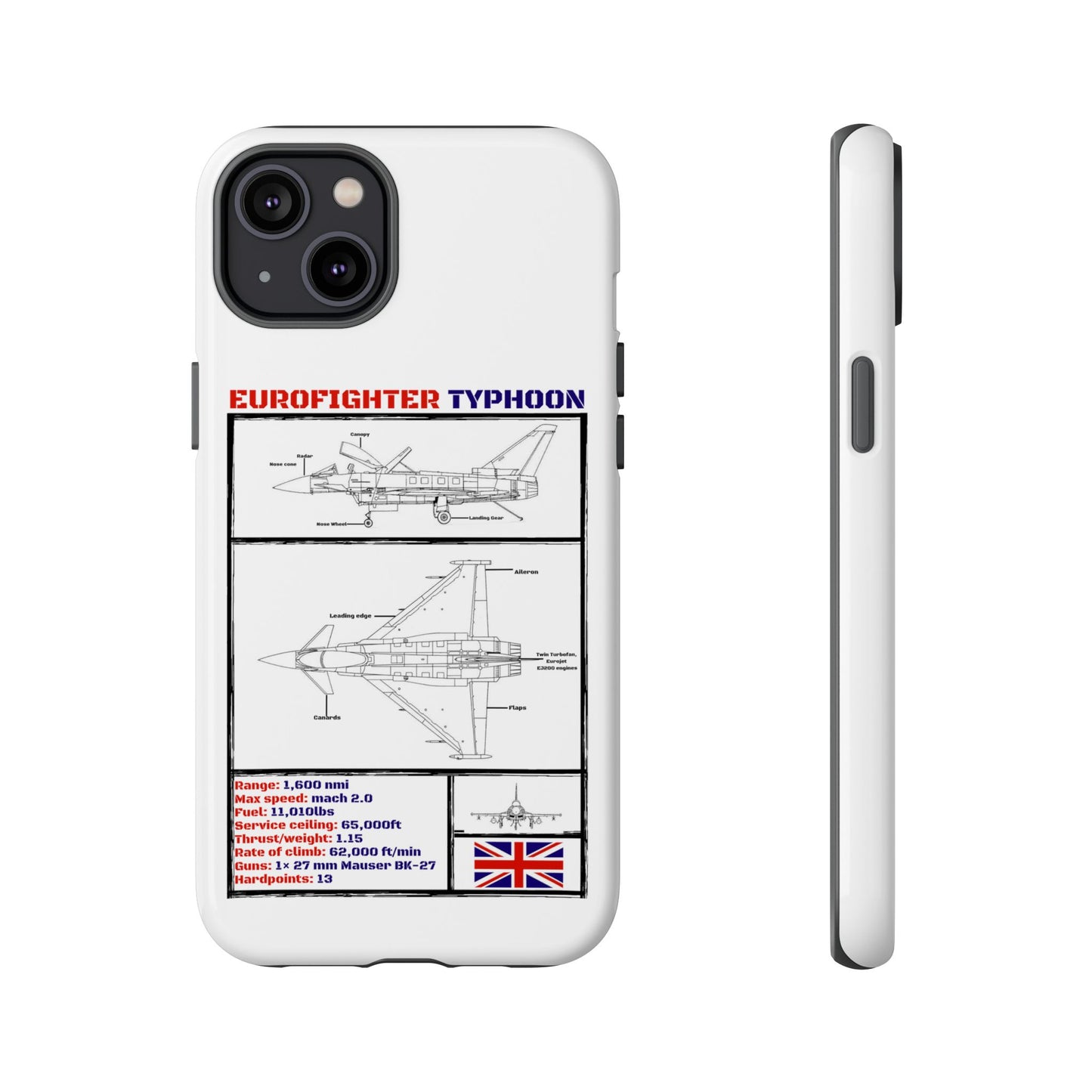 Eurofighter typhoon Schematic edition phone case (RAF Colour-Way)