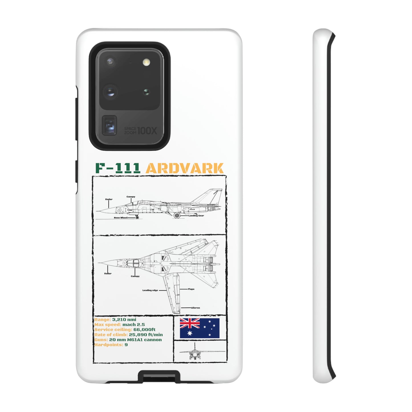 F-111 Aardvark Schematic edition phone case (RAAF Colour-Way)