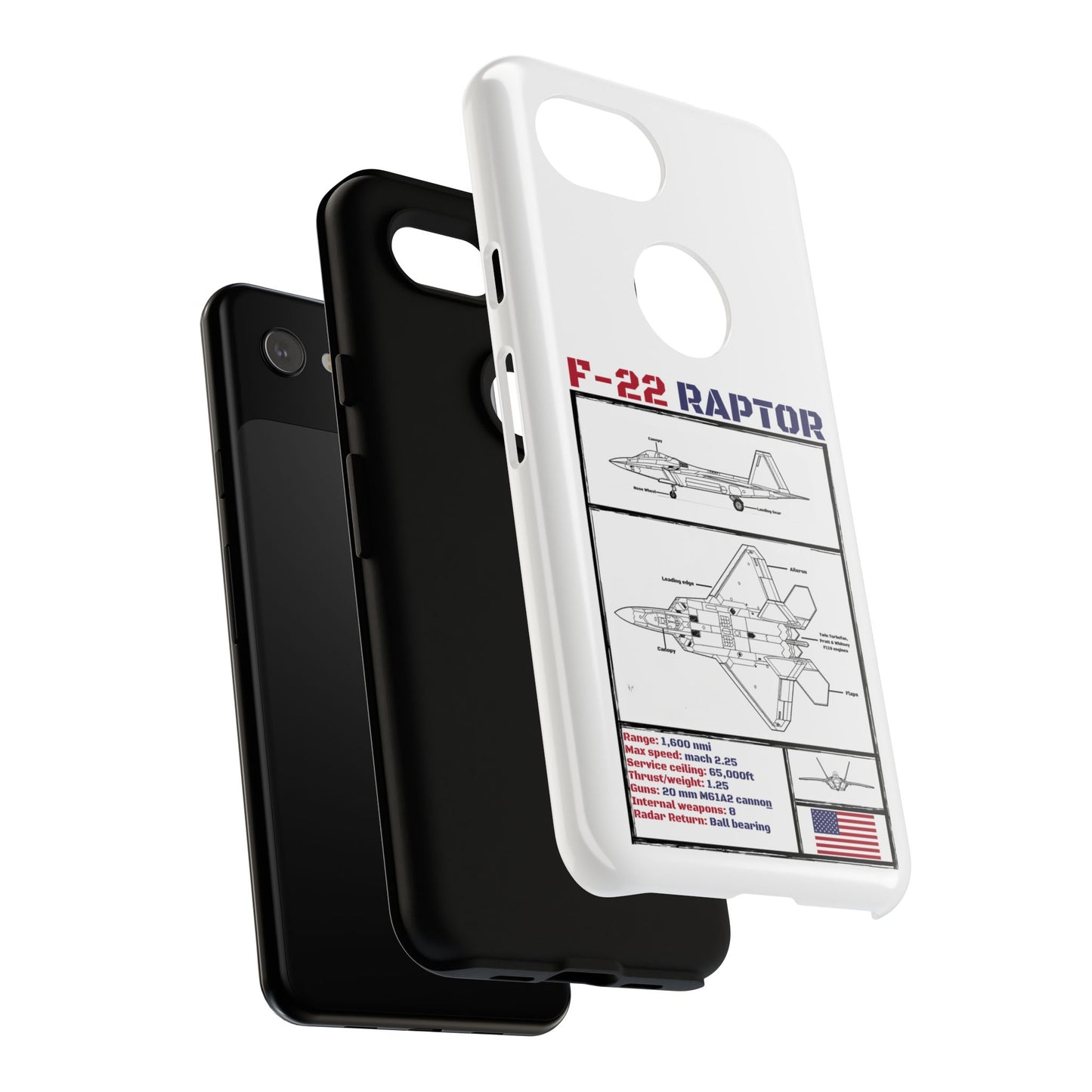 F-22 Raptor Schematic edition phone case (USAF Colour-Way)