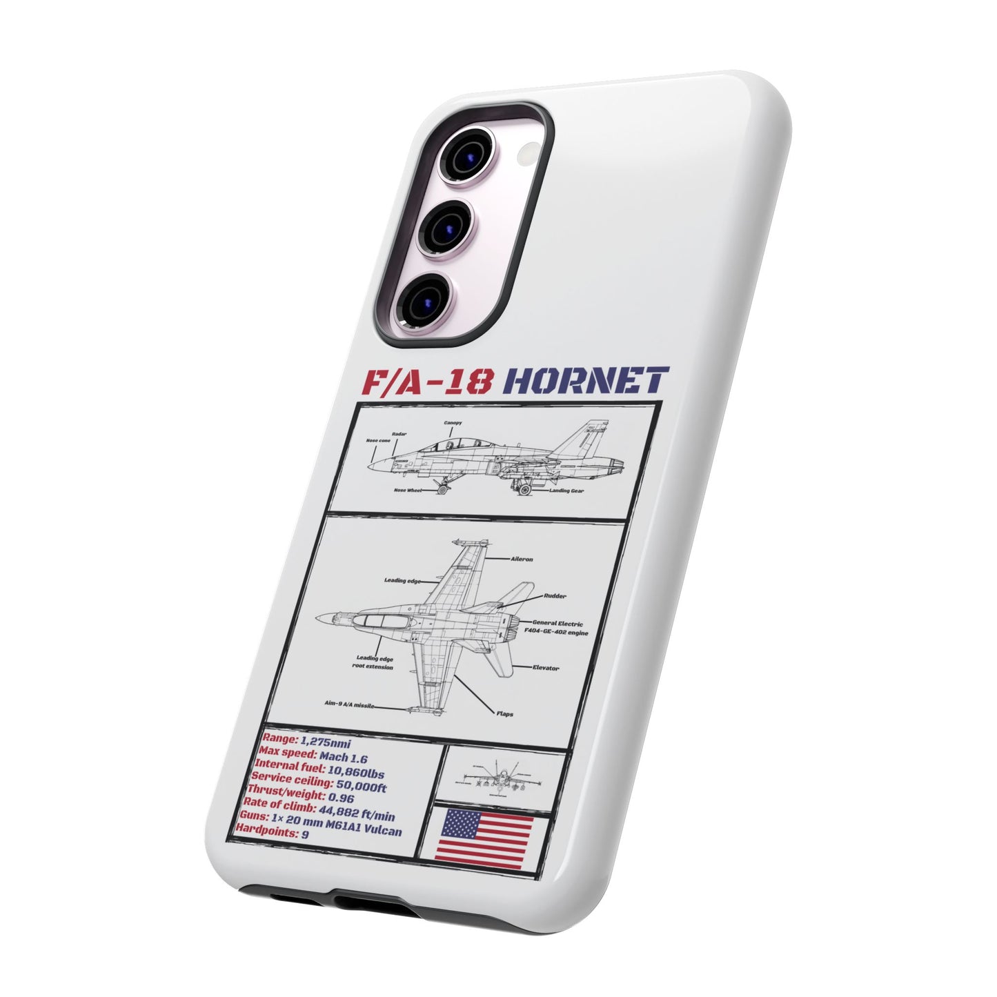 F/A-18 Hornet Schematic edition phone case (USAF Colour-Way)