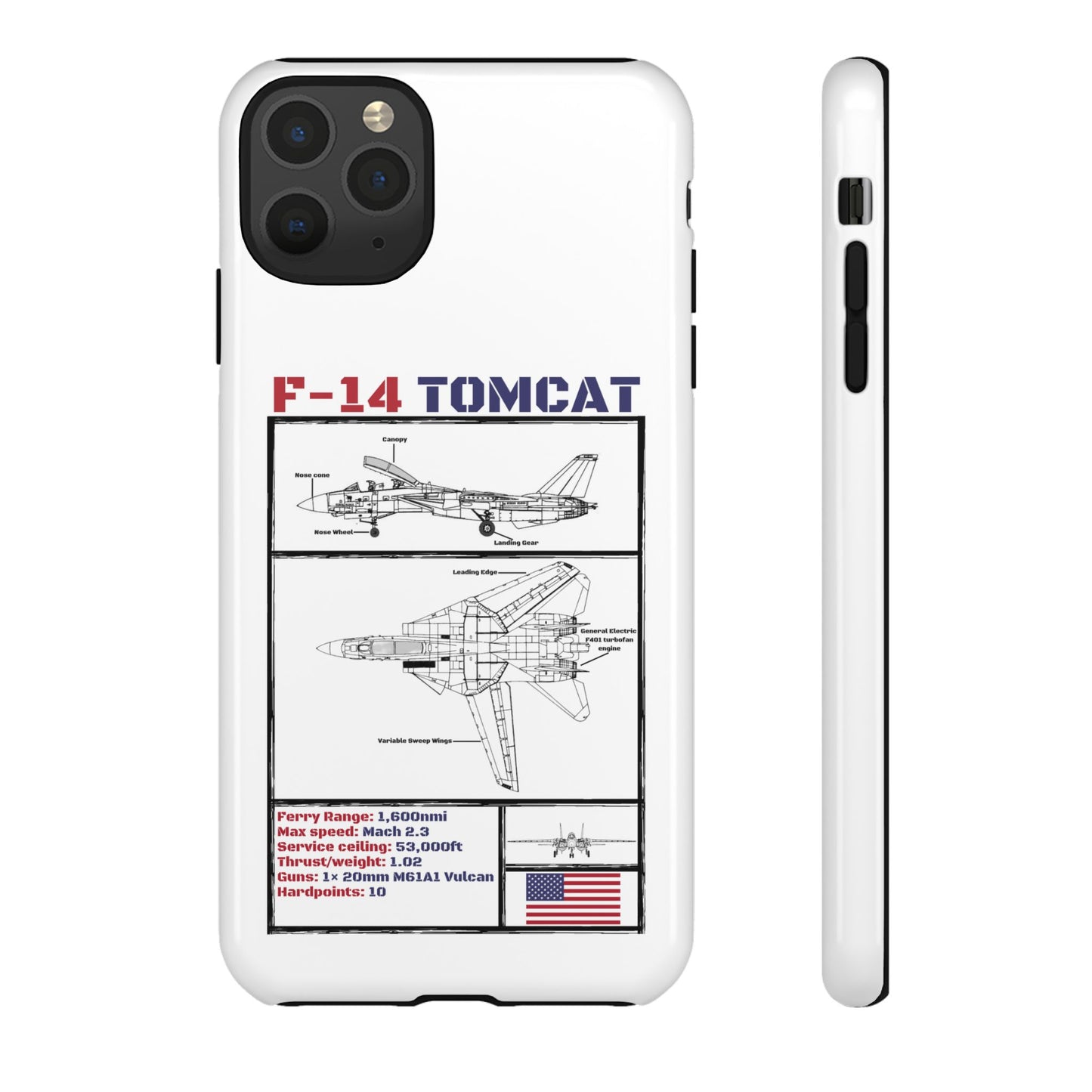 F-14 Tomcat Schematic edition phone case (USAF Colour-Way)