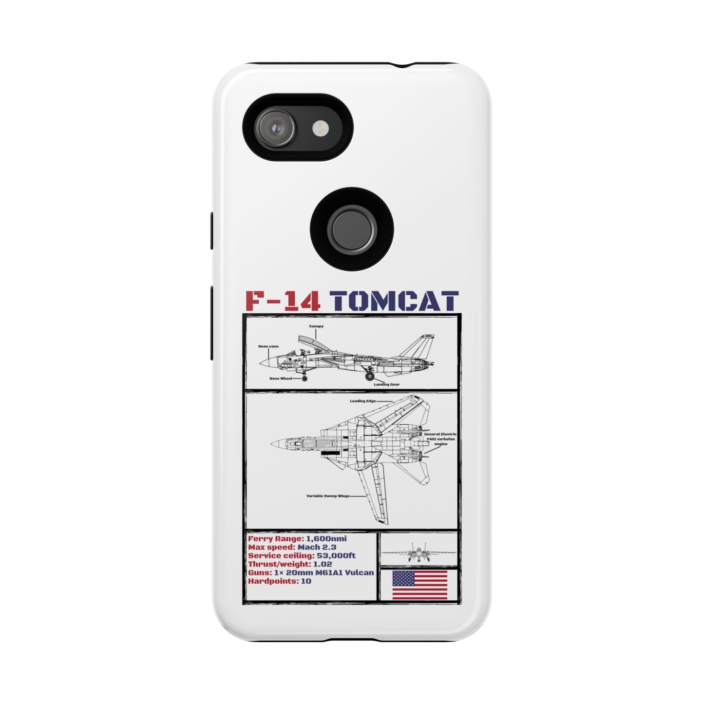 F-14 Tomcat Schematic edition phone case (USAF Colour-Way)