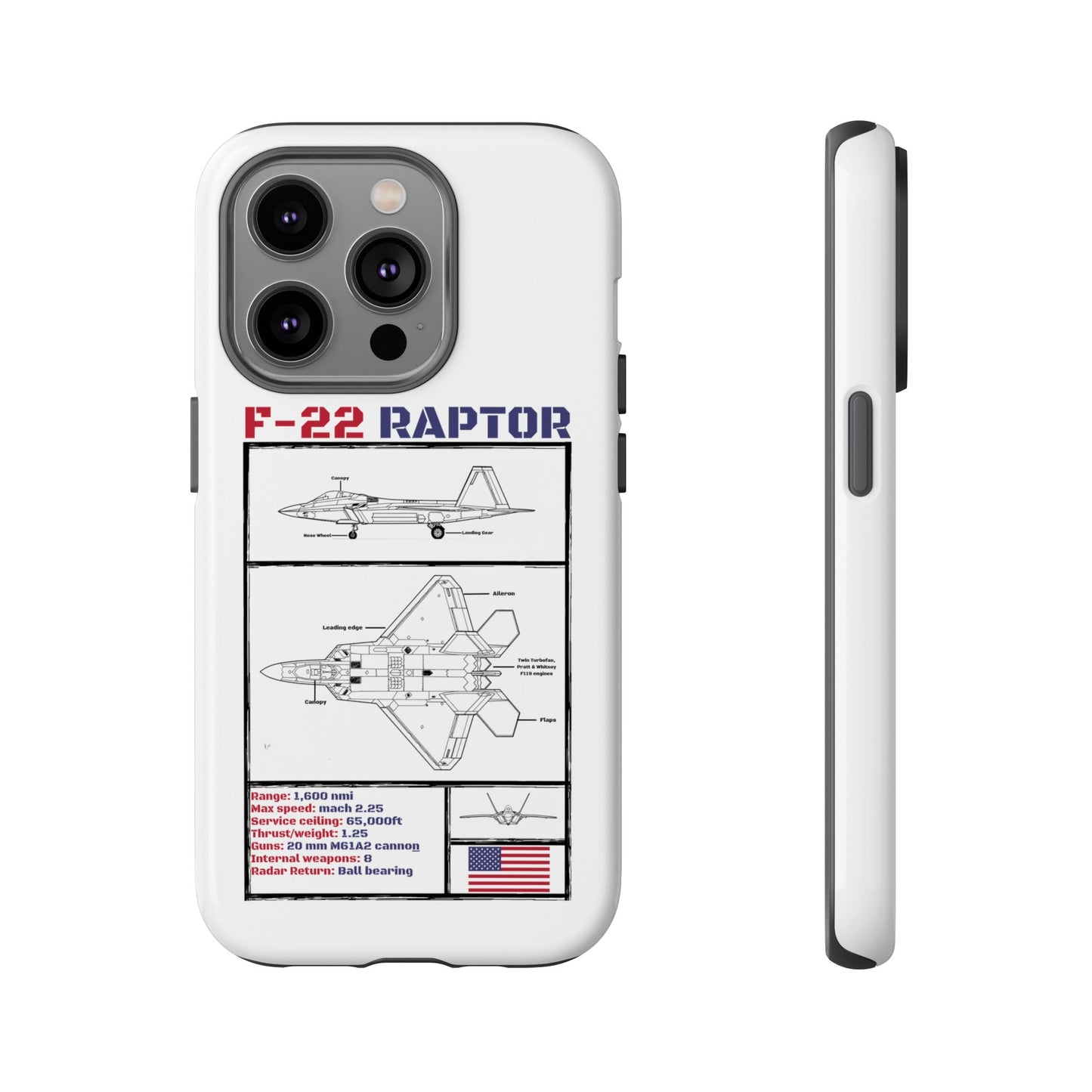 F-22 Raptor Schematic edition phone case (USAF Colour-Way)