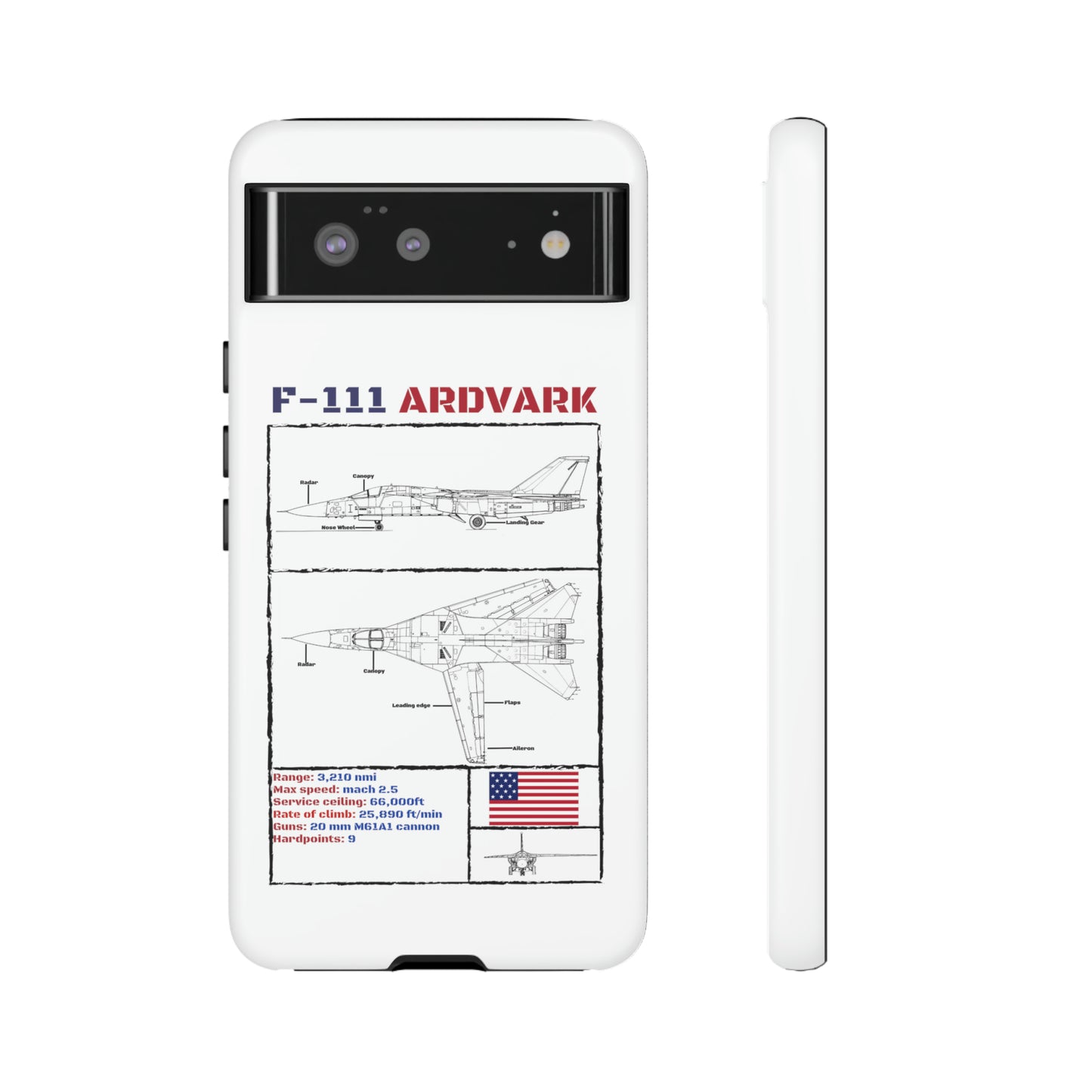 F-111 Aardvark Schematic edition phone case (USAF Colour-Way)