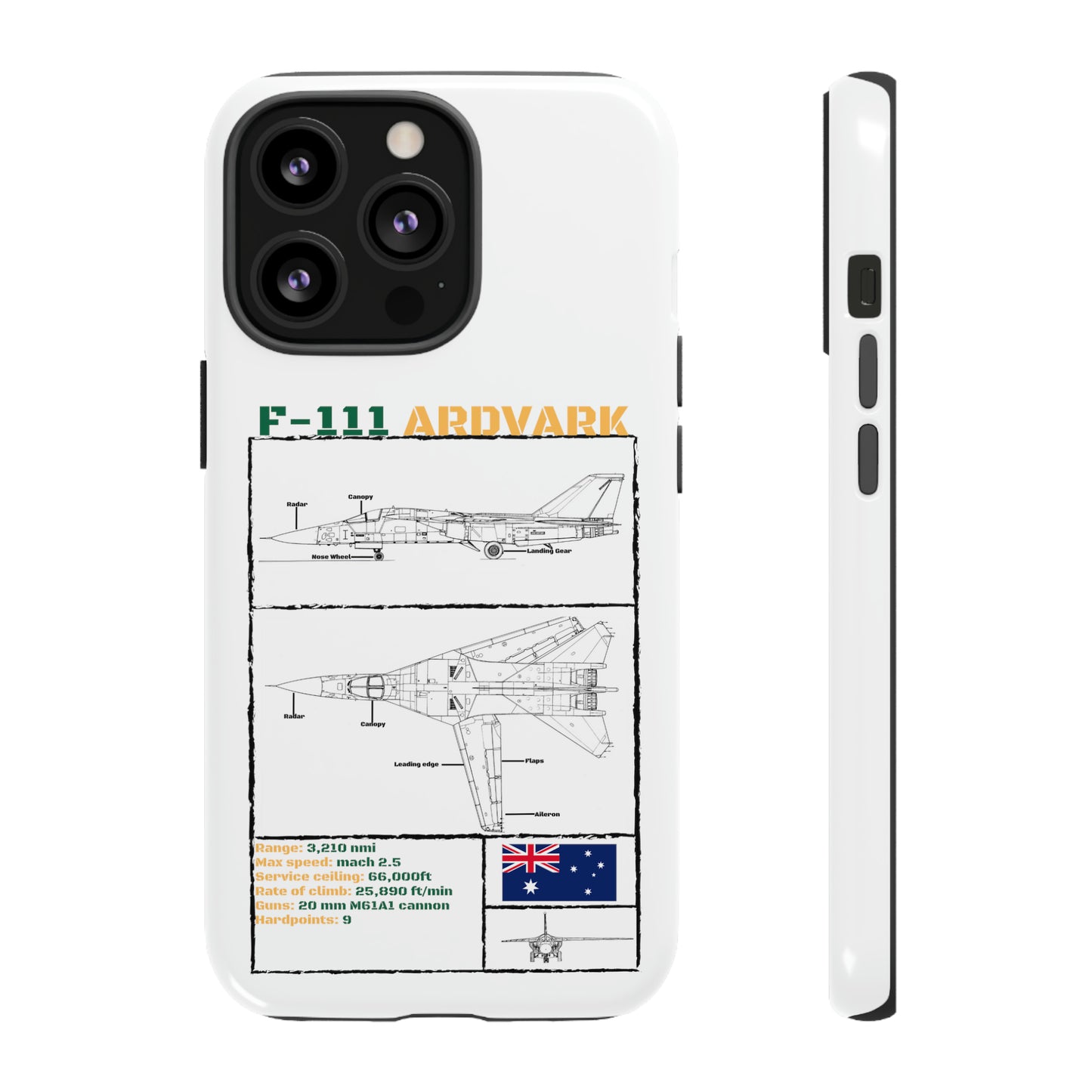 F-111 Aardvark Schematic edition phone case (RAAF Colour-Way)