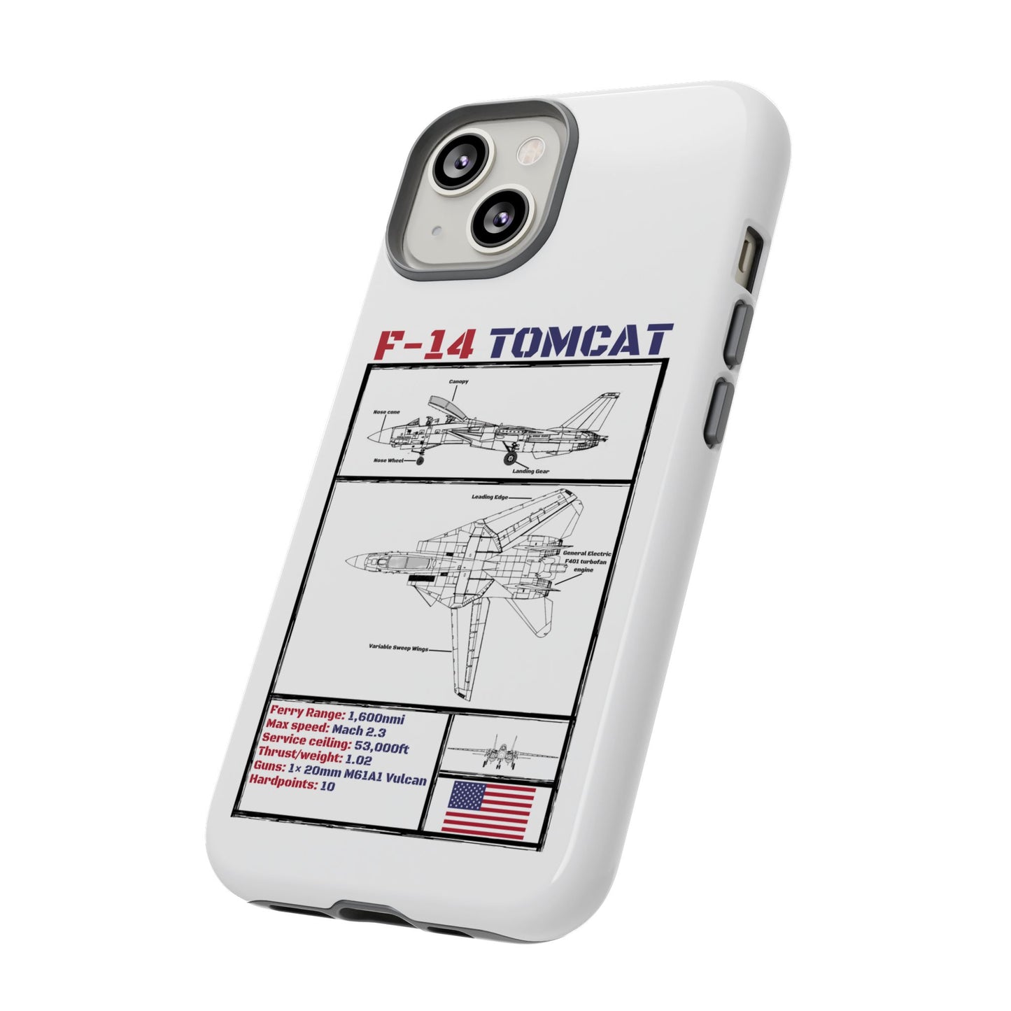 F-14 Tomcat Schematic edition phone case (USAF Colour-Way)