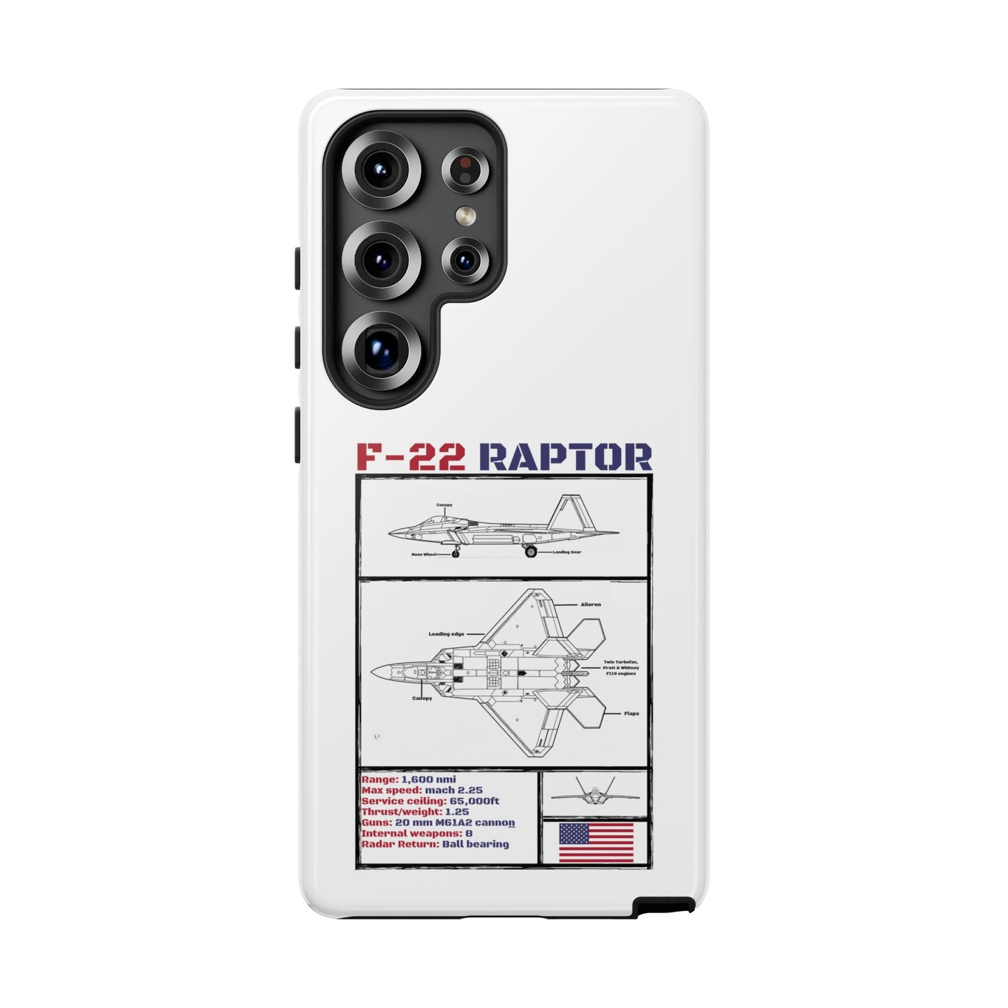 F-22 Raptor Schematic edition phone case (USAF Colour-Way)