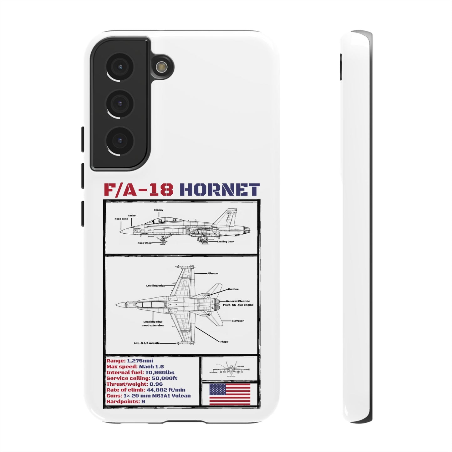 F/A-18 Hornet Schematic edition phone case (USAF Colour-Way)
