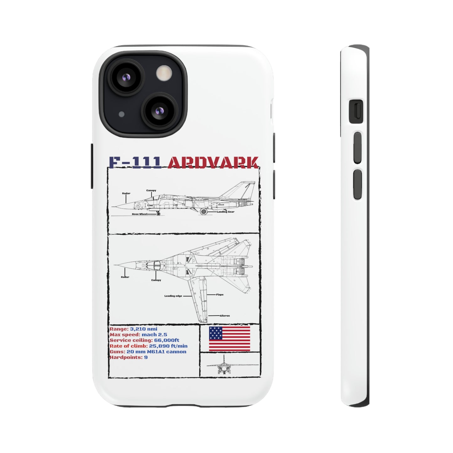 F-111 Aardvark Schematic edition phone case (USAF Colour-Way)