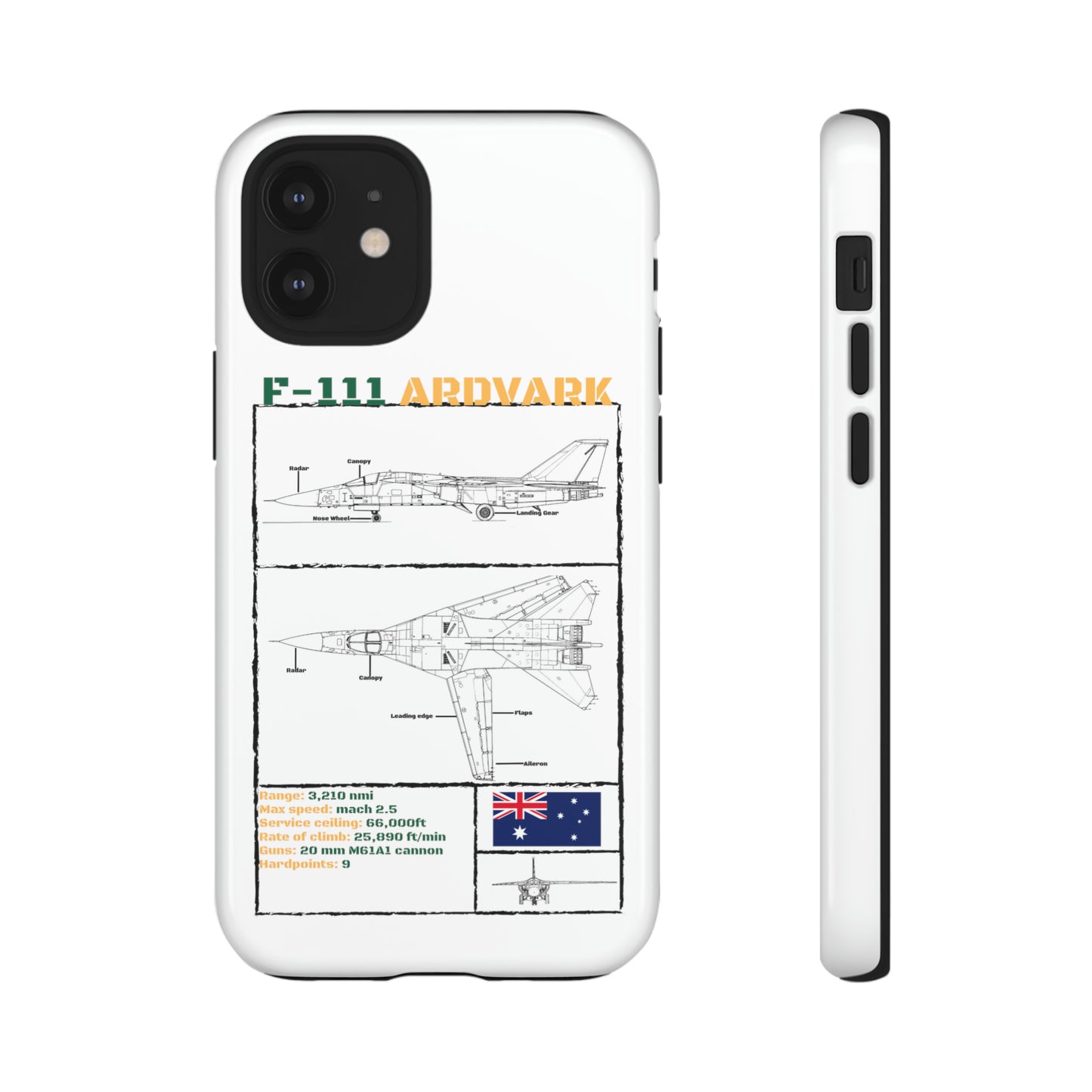 F-111 Aardvark Schematic edition phone case (RAAF Colour-Way)