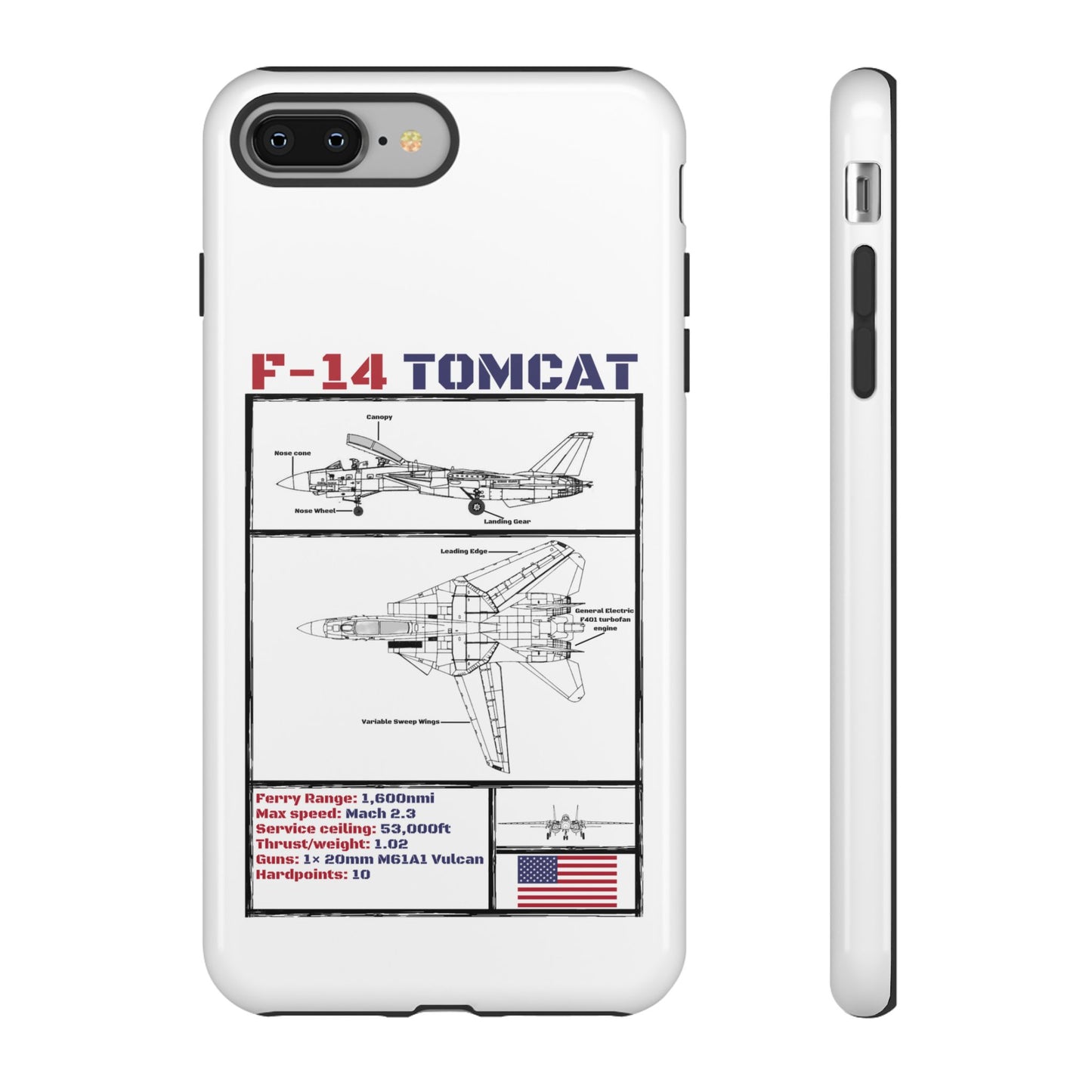 F-14 Tomcat Schematic edition phone case (USAF Colour-Way)