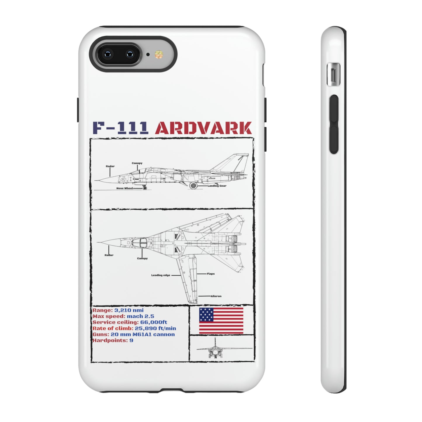 F-111 Aardvark Schematic edition phone case (USAF Colour-Way)