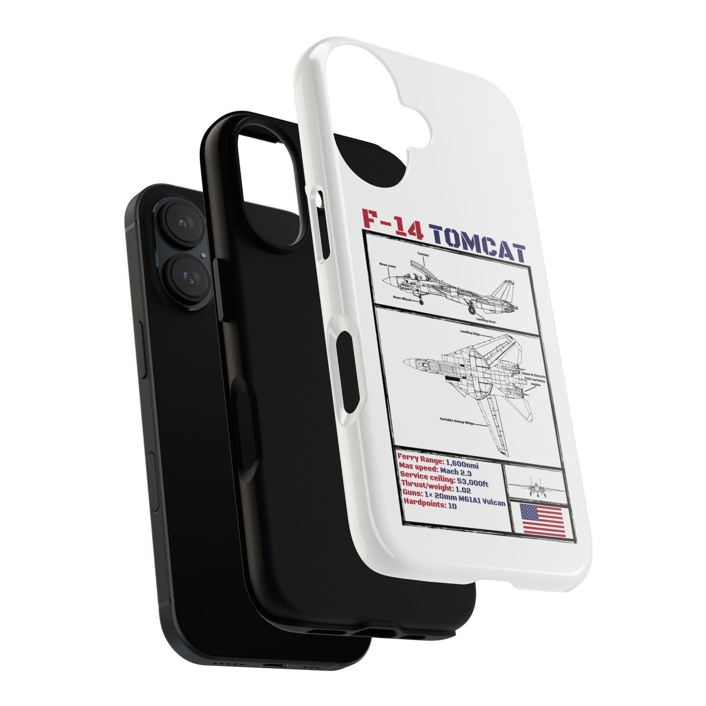 F-14 Tomcat Schematic edition phone case (USAF Colour-Way)