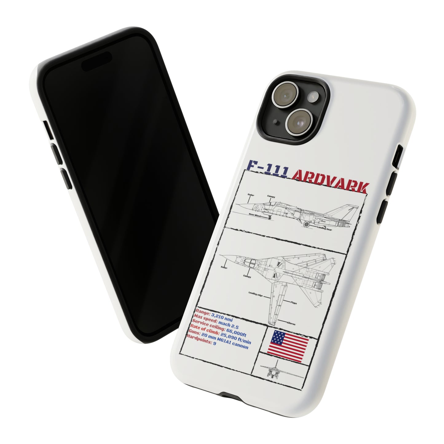 F-111 Aardvark Schematic edition phone case (USAF Colour-Way)