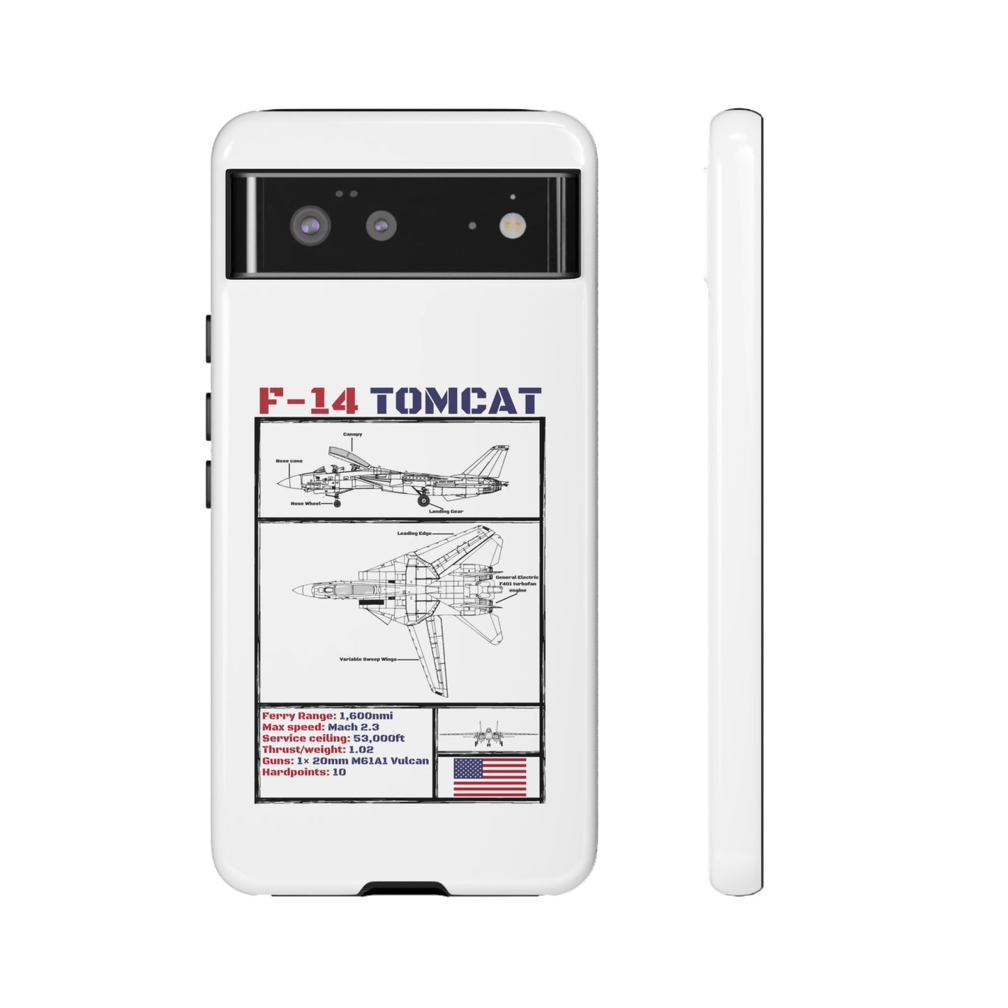 F-14 Tomcat Schematic edition phone case (USAF Colour-Way)