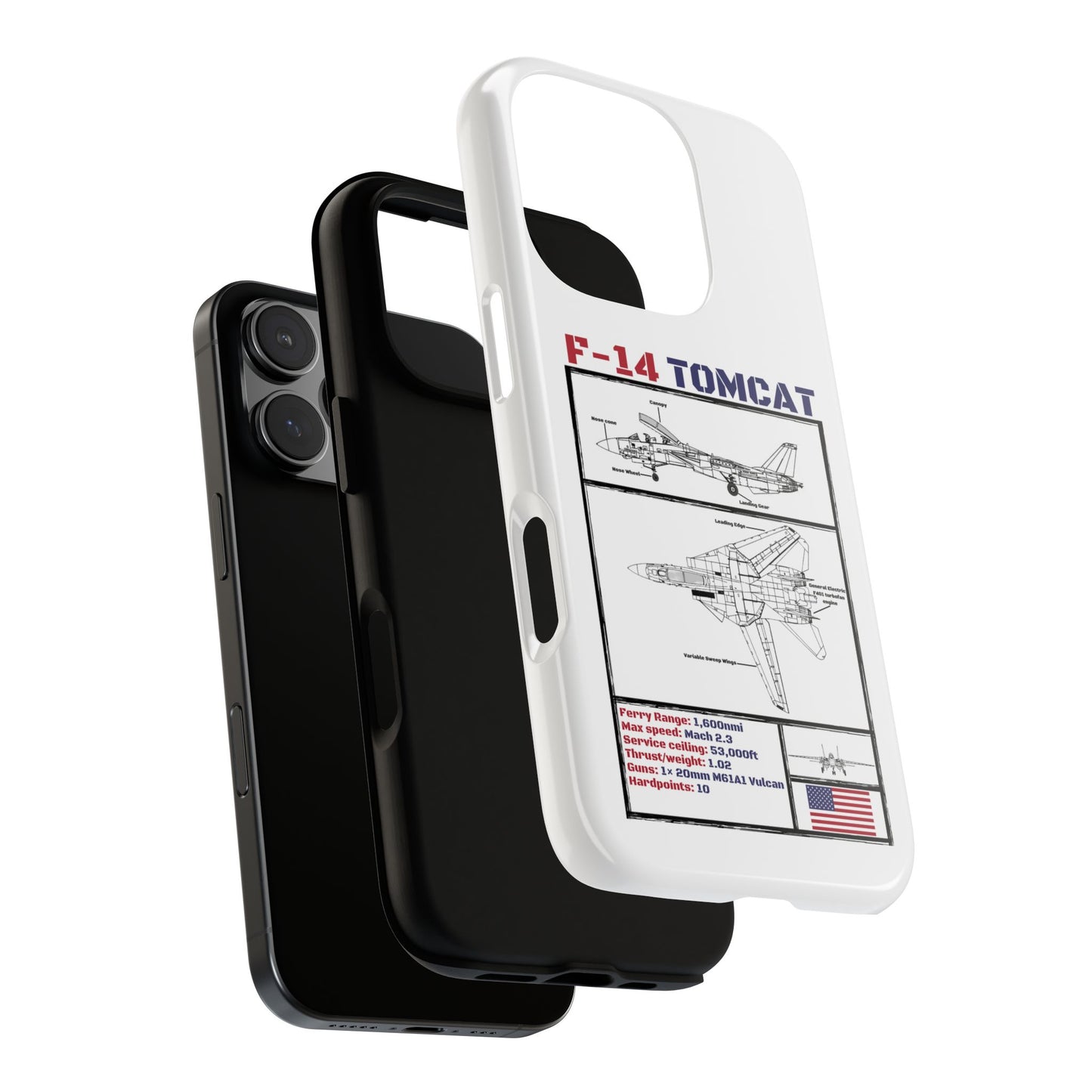 F-14 Tomcat Schematic edition phone case (USAF Colour-Way)
