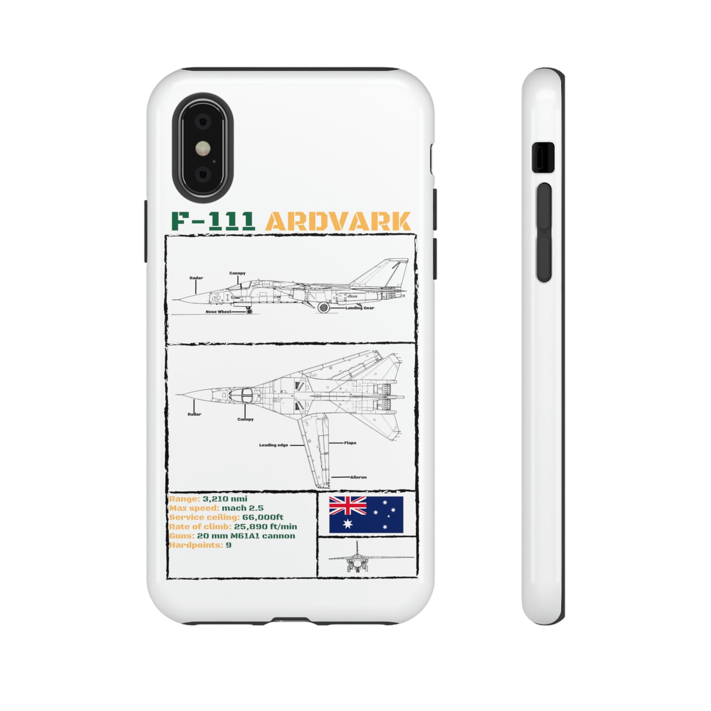 F-111 Aardvark Schematic edition phone case (RAAF Colour-Way)