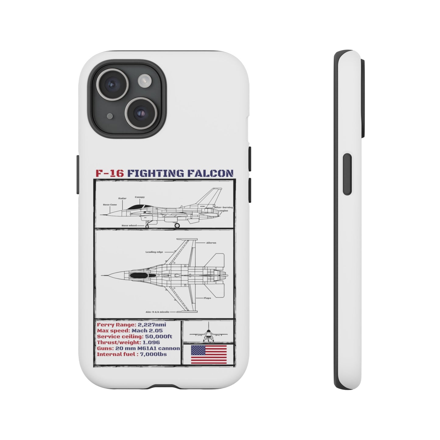 F-16 Fighting Falcon Schematic edition phone case