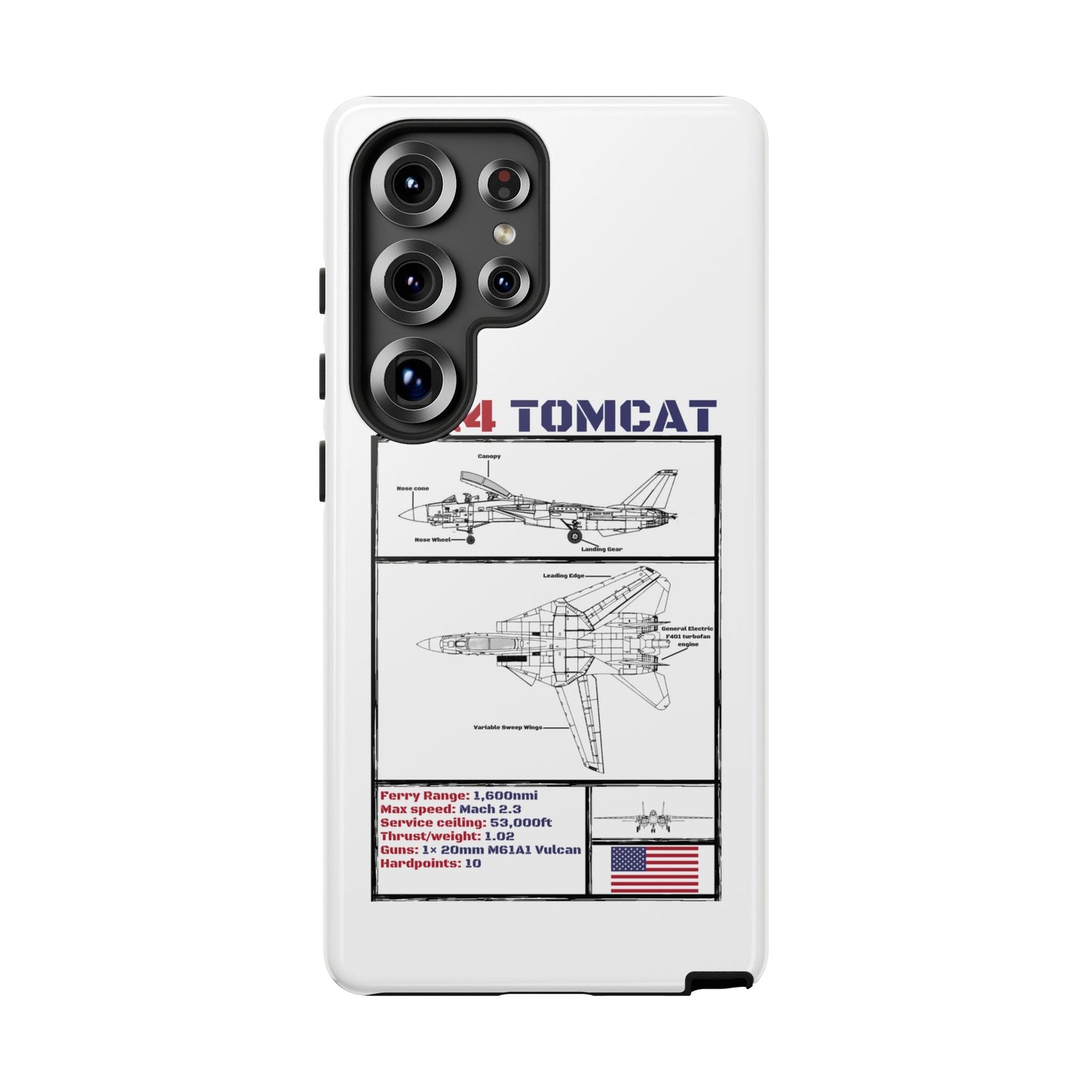 F-14 Tomcat Schematic edition phone case (USAF Colour-Way)