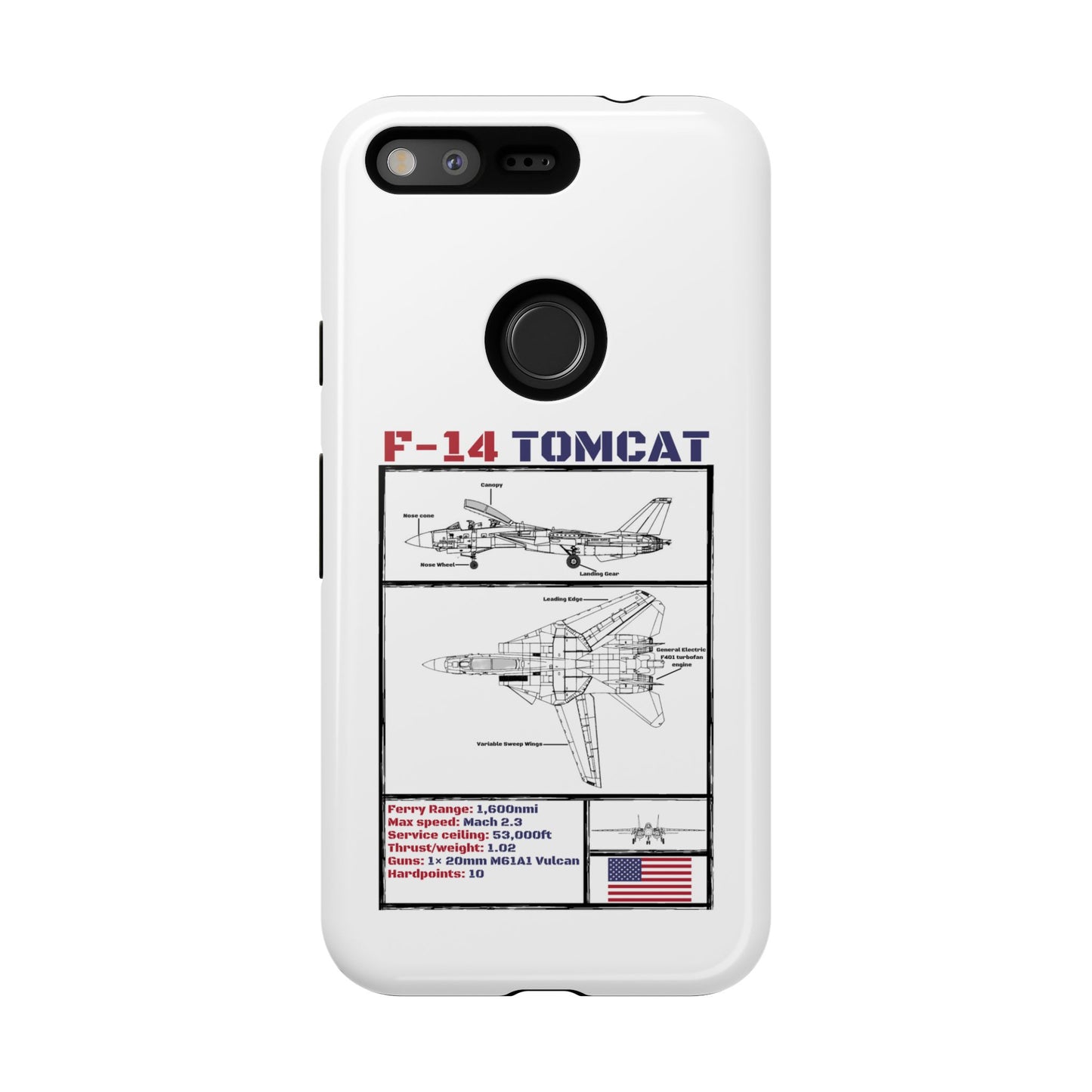 F-14 Tomcat Schematic edition phone case (USAF Colour-Way)