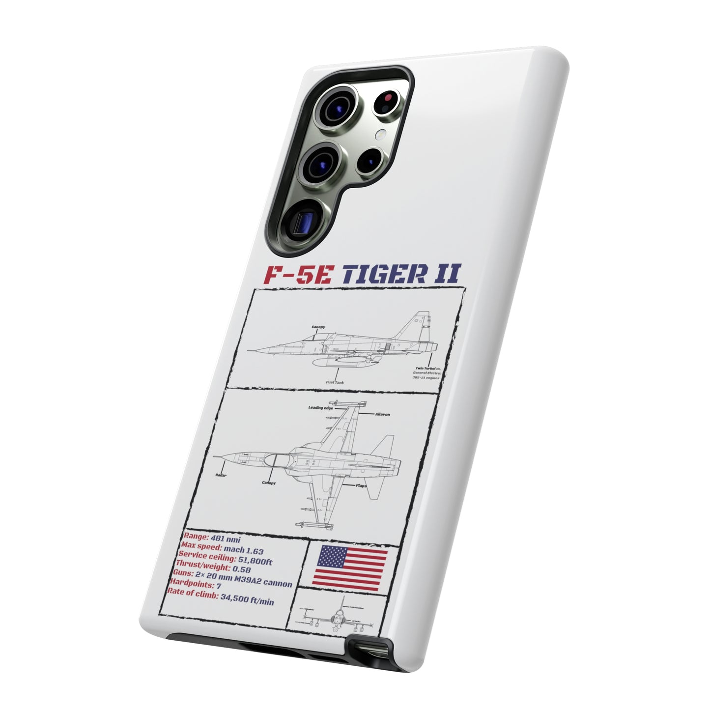 F-5E Schematic edition phone case (USAF Colour-Way)
