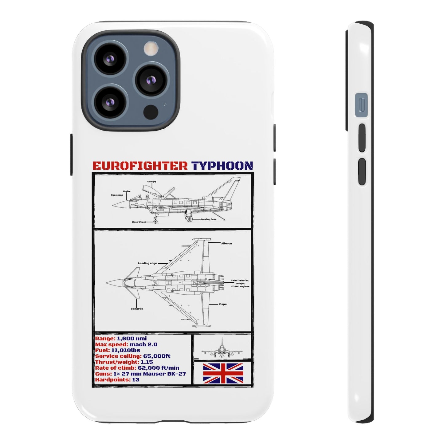 Eurofighter typhoon Schematic edition phone case (RAF Colour-Way)