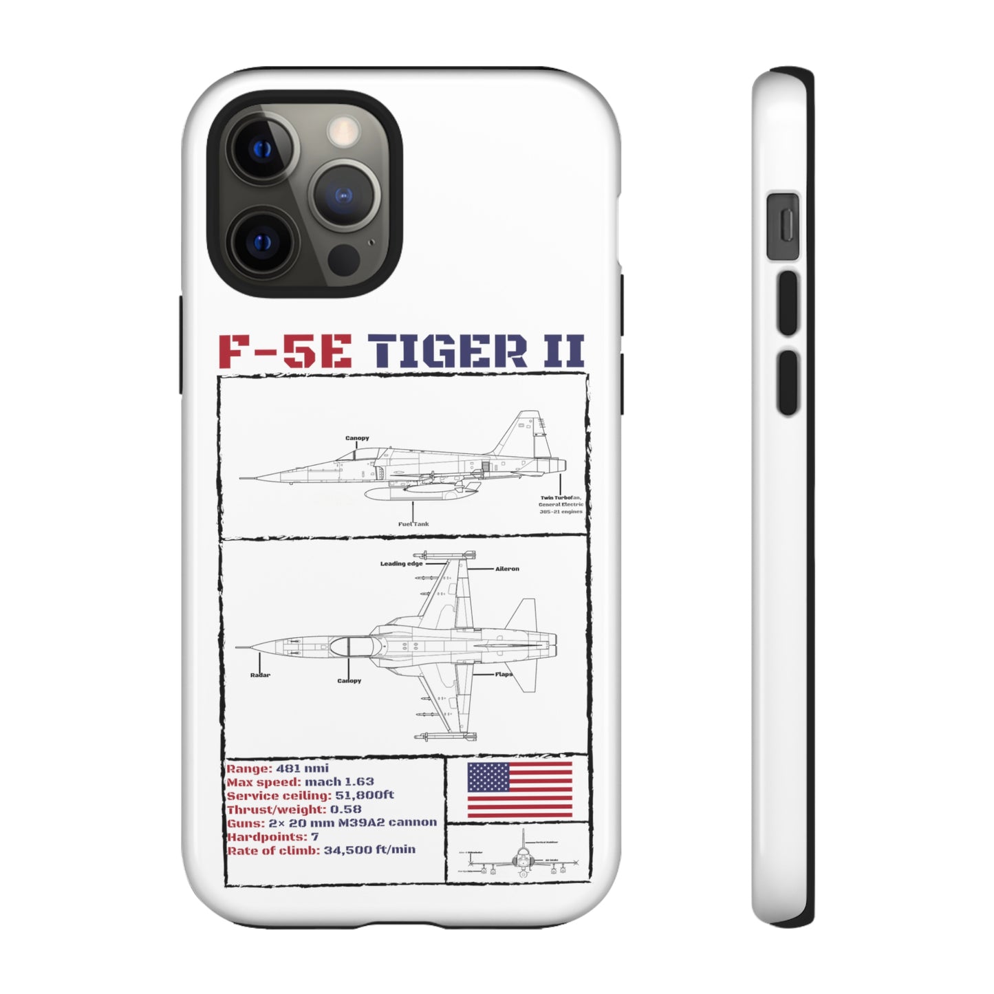 F-5E Schematic edition phone case (USAF Colour-Way)
