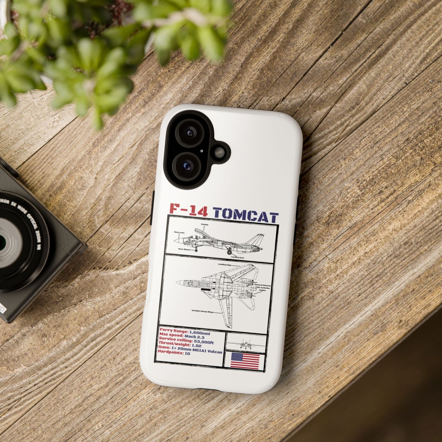 F-14 Tomcat Schematic edition phone case (USAF Colour-Way)