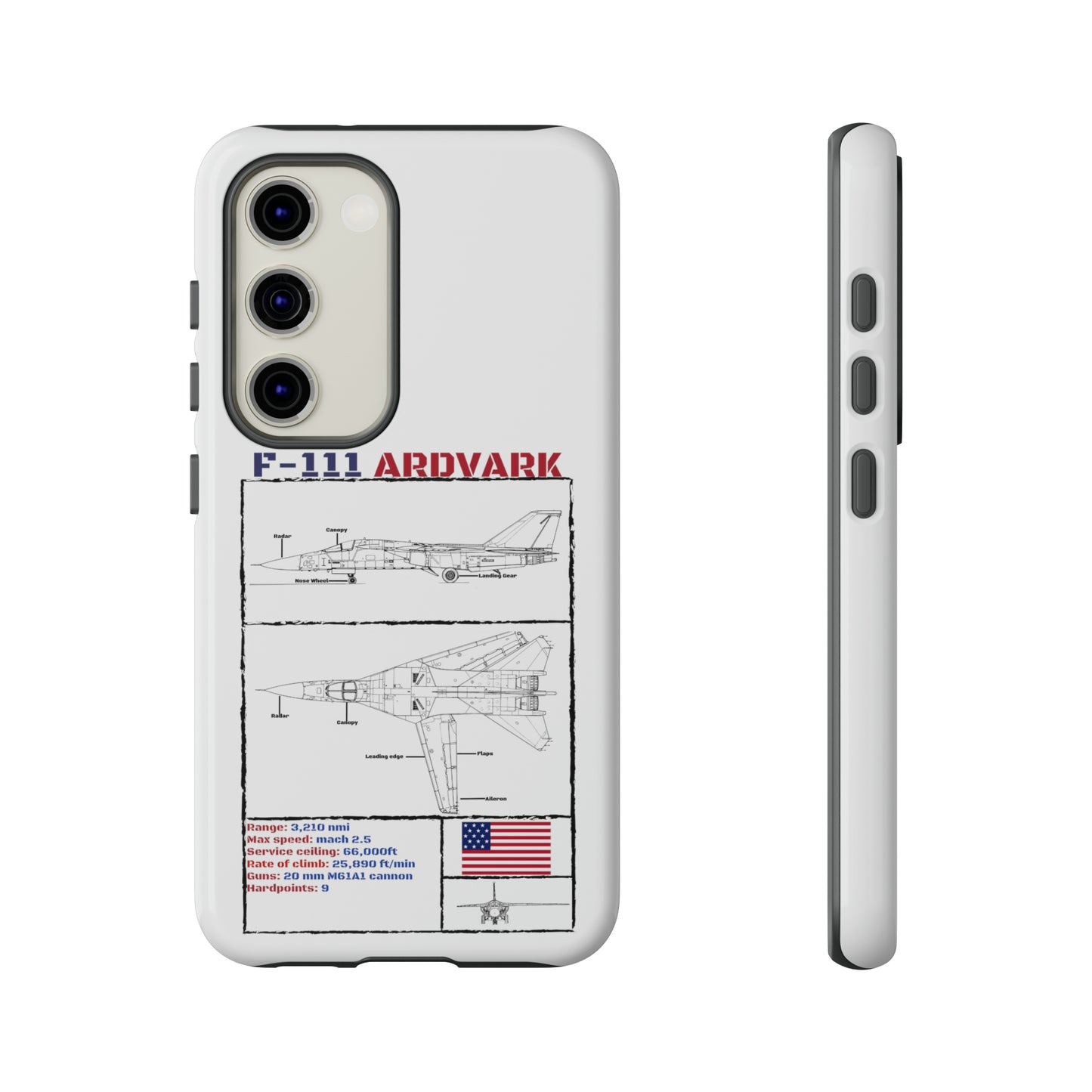 F-111 Aardvark Schematic edition phone case (USAF Colour-Way)