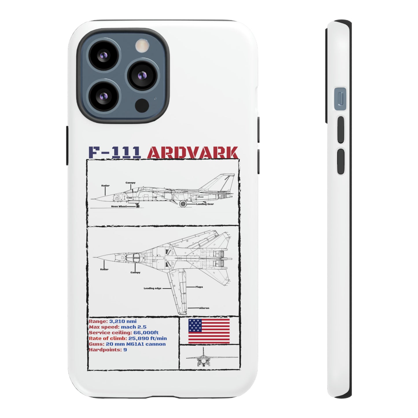 F-111 Aardvark Schematic edition phone case (USAF Colour-Way)