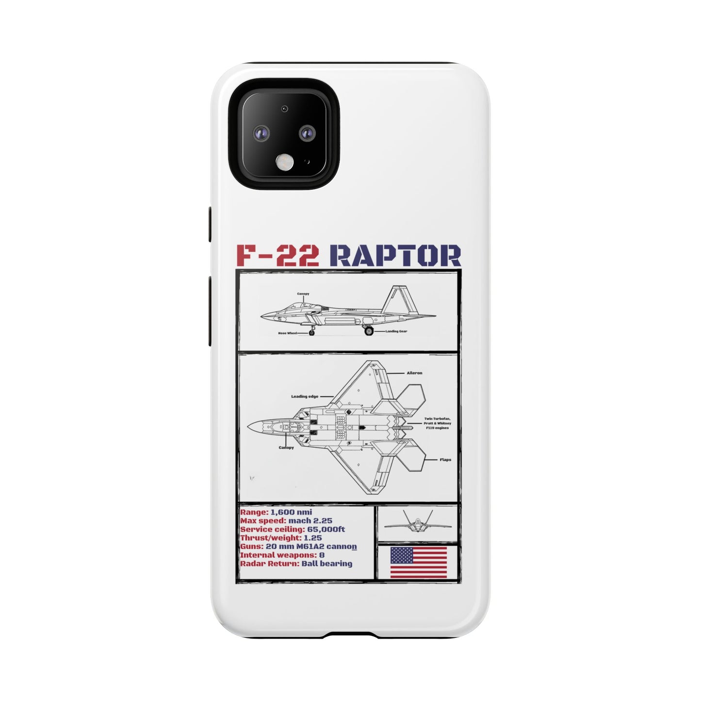 F-22 Raptor Schematic edition phone case (USAF Colour-Way)