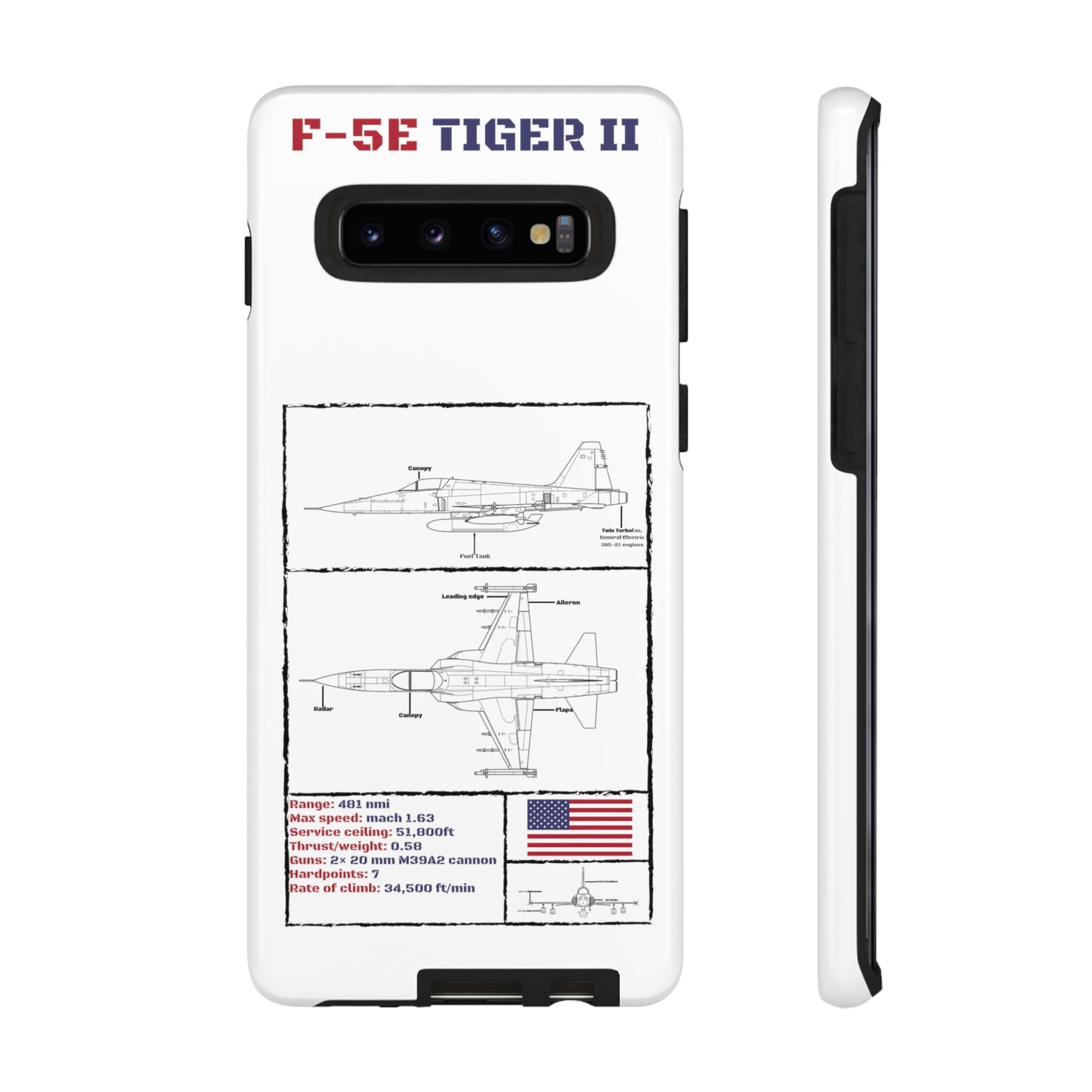 F-5E Schematic edition phone case (USAF Colour-Way)