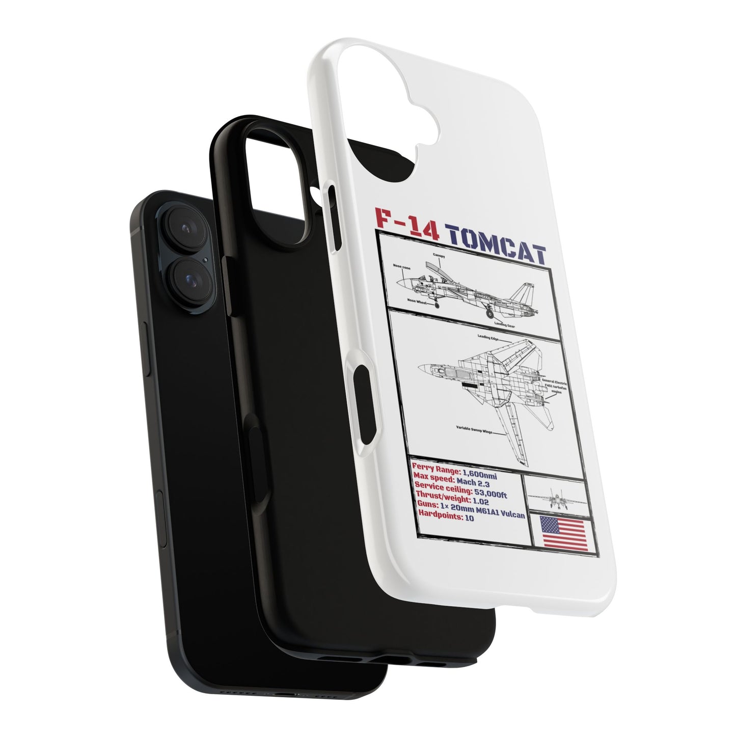 F-14 Tomcat Schematic edition phone case (USAF Colour-Way)