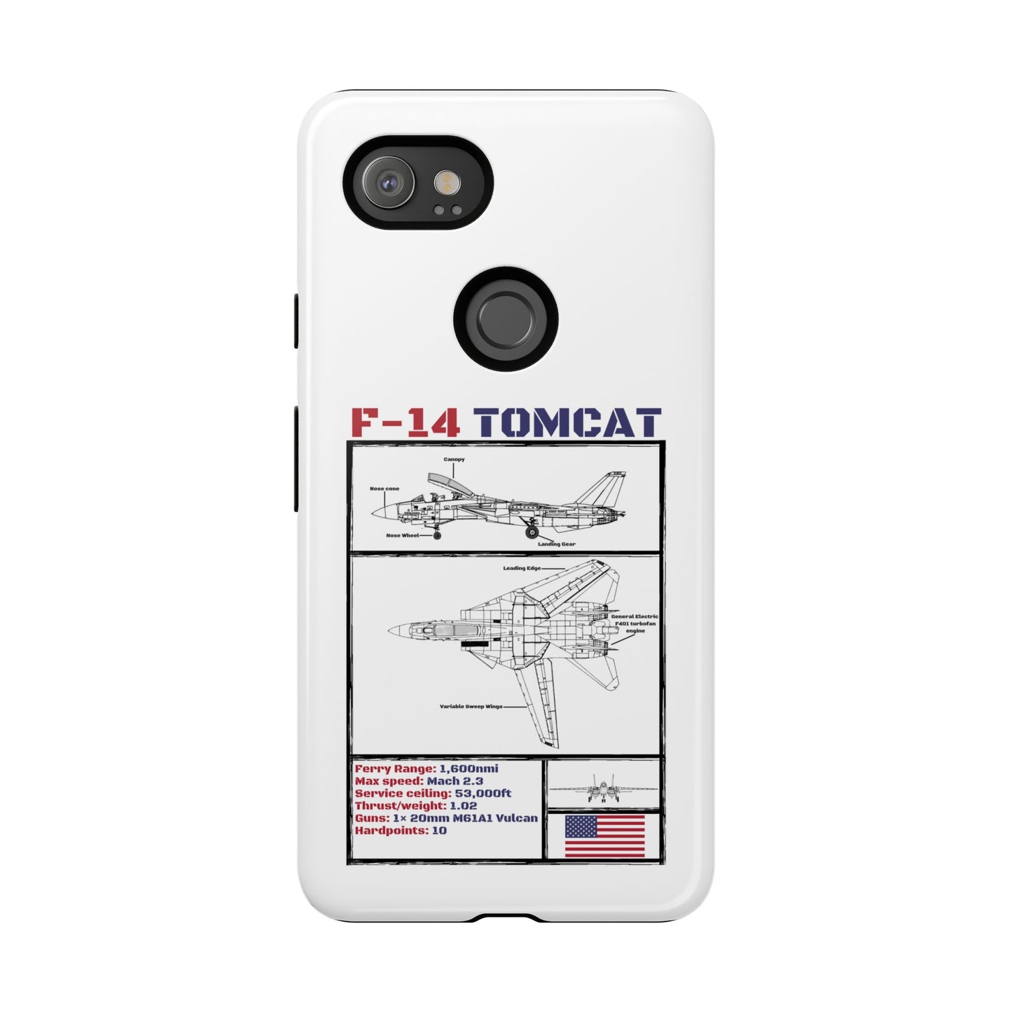 F-14 Tomcat Schematic edition phone case (USAF Colour-Way)