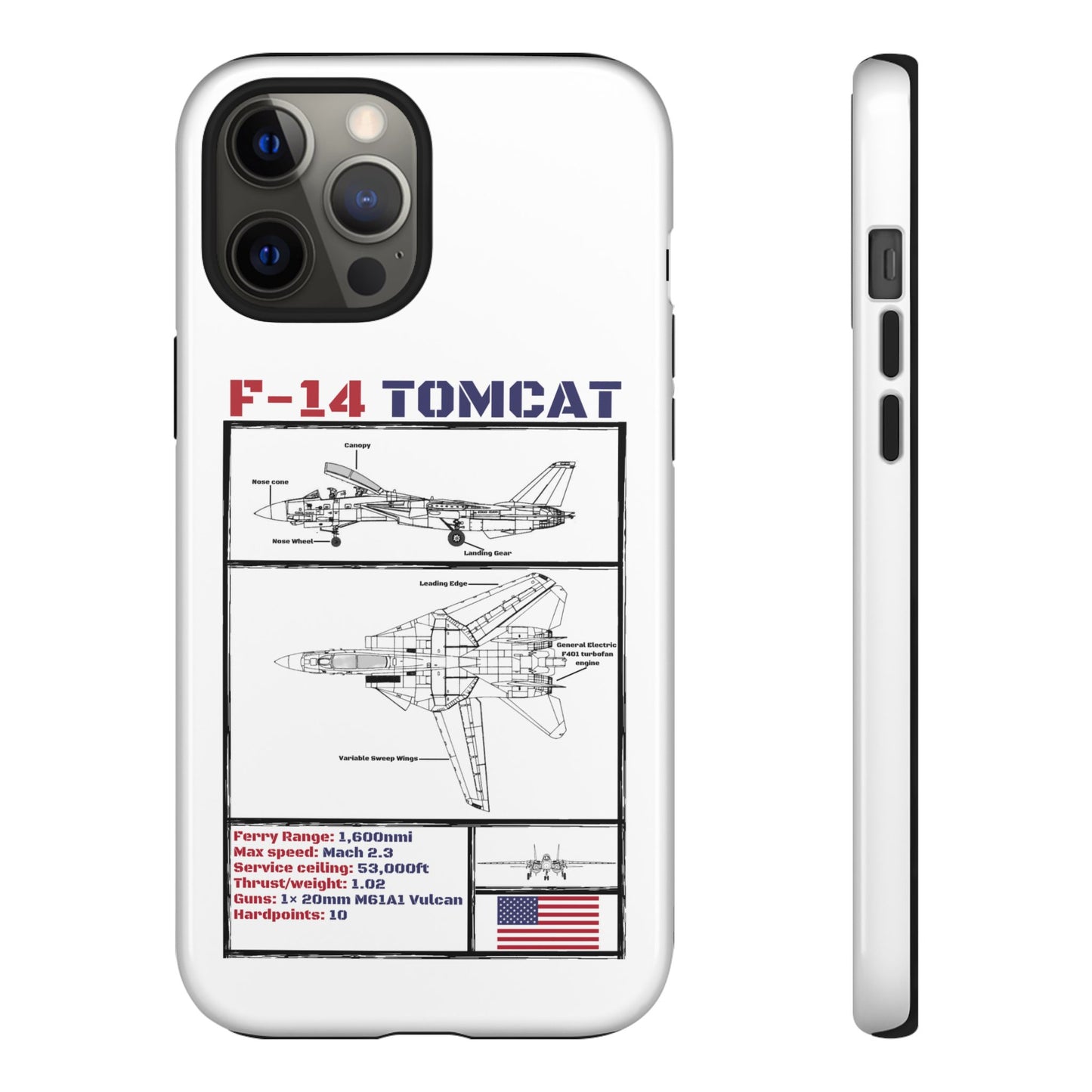 F-14 Tomcat Schematic edition phone case (USAF Colour-Way)